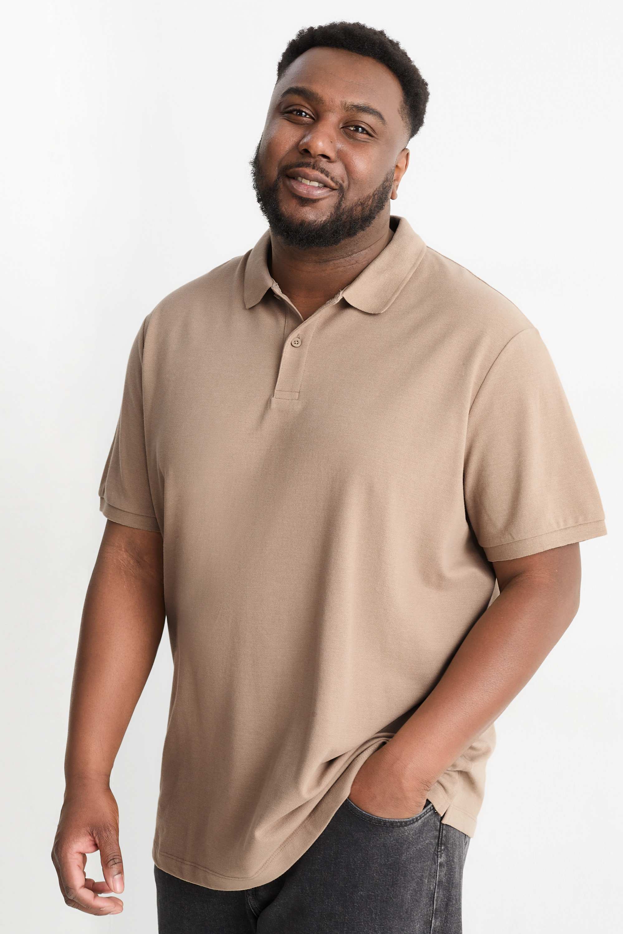 Polo shirt - regular fit taupe