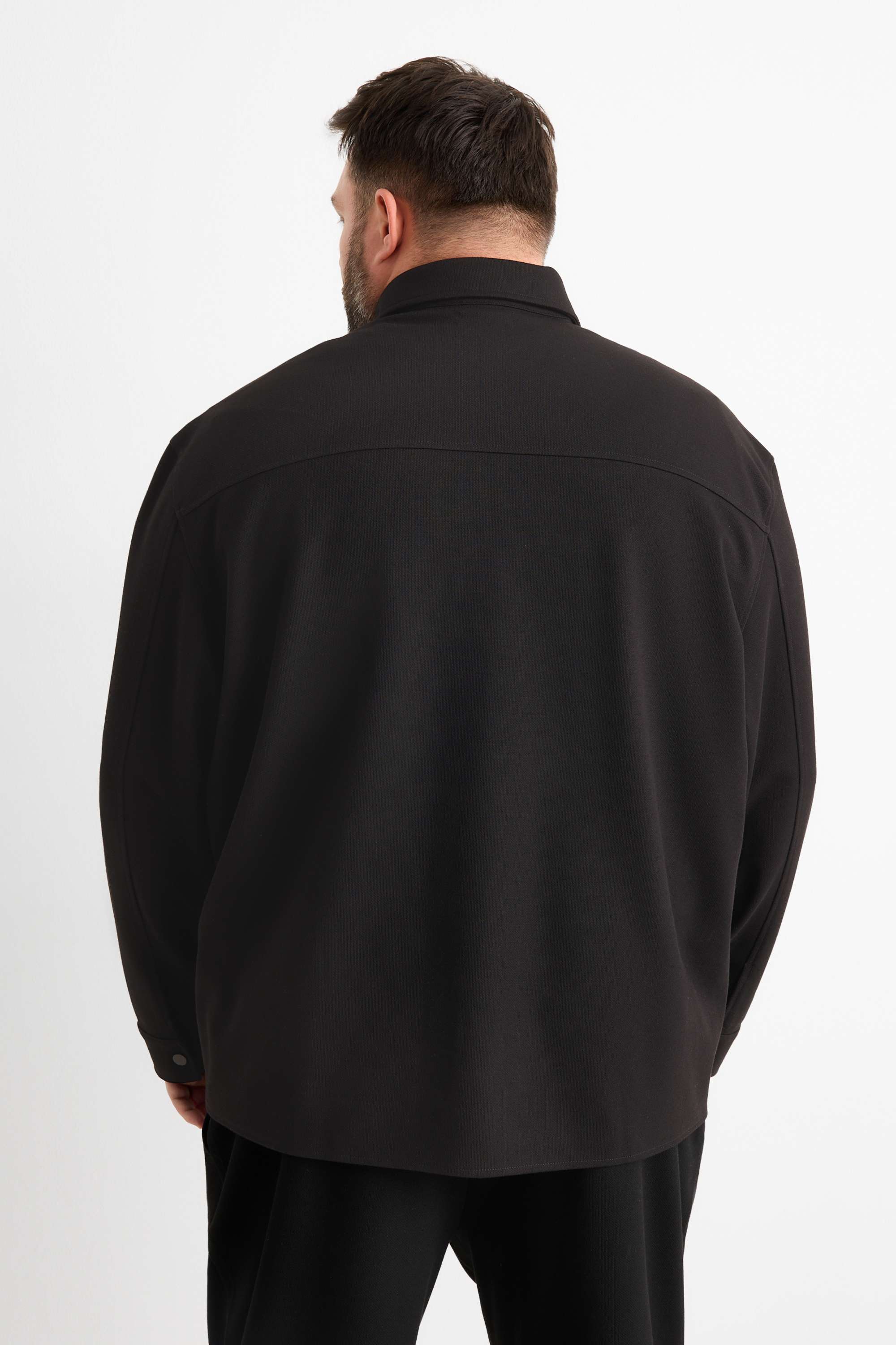Shirt jacket - relaxed fit - kent collar black