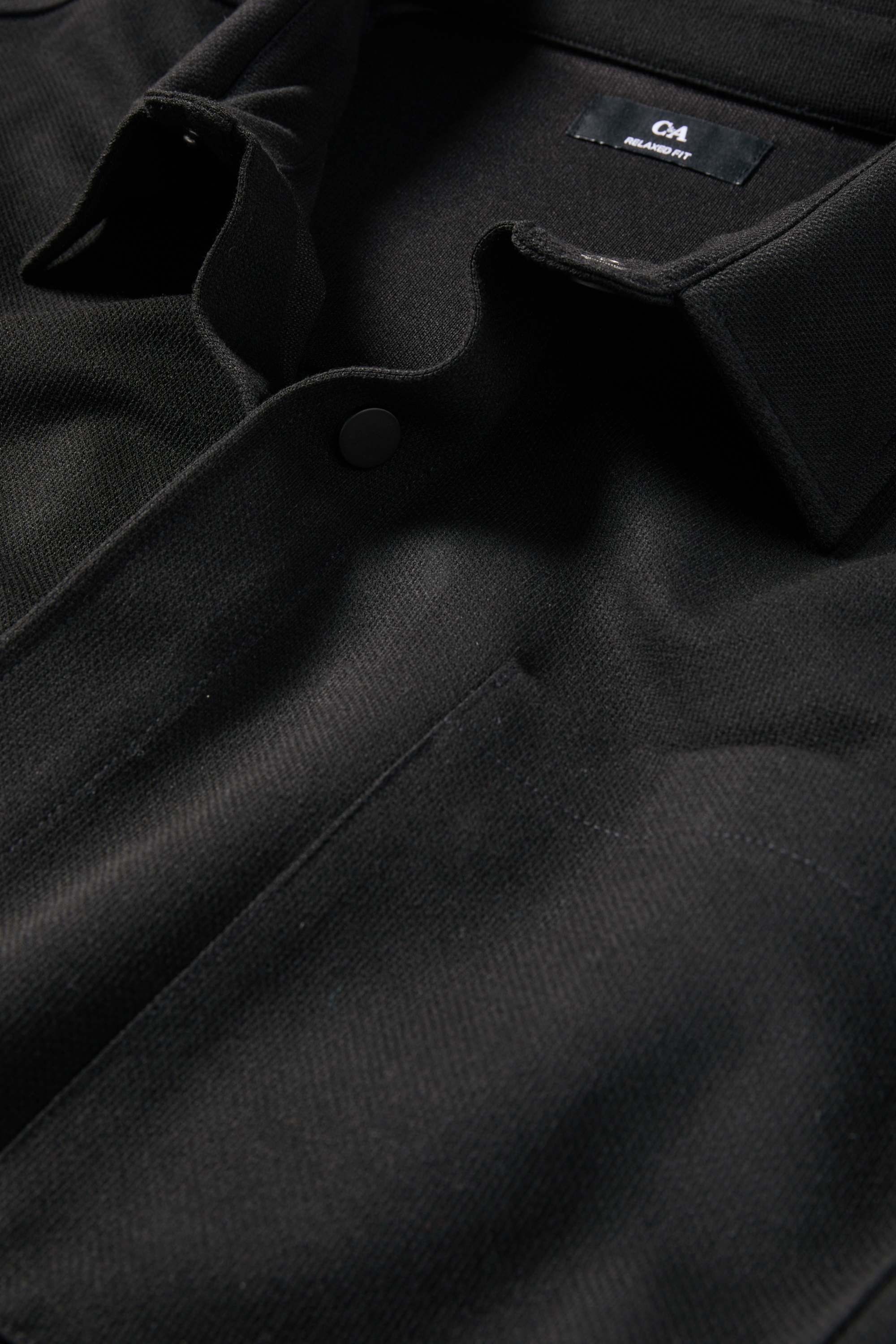 Shirt jacket - relaxed fit - kent collar black