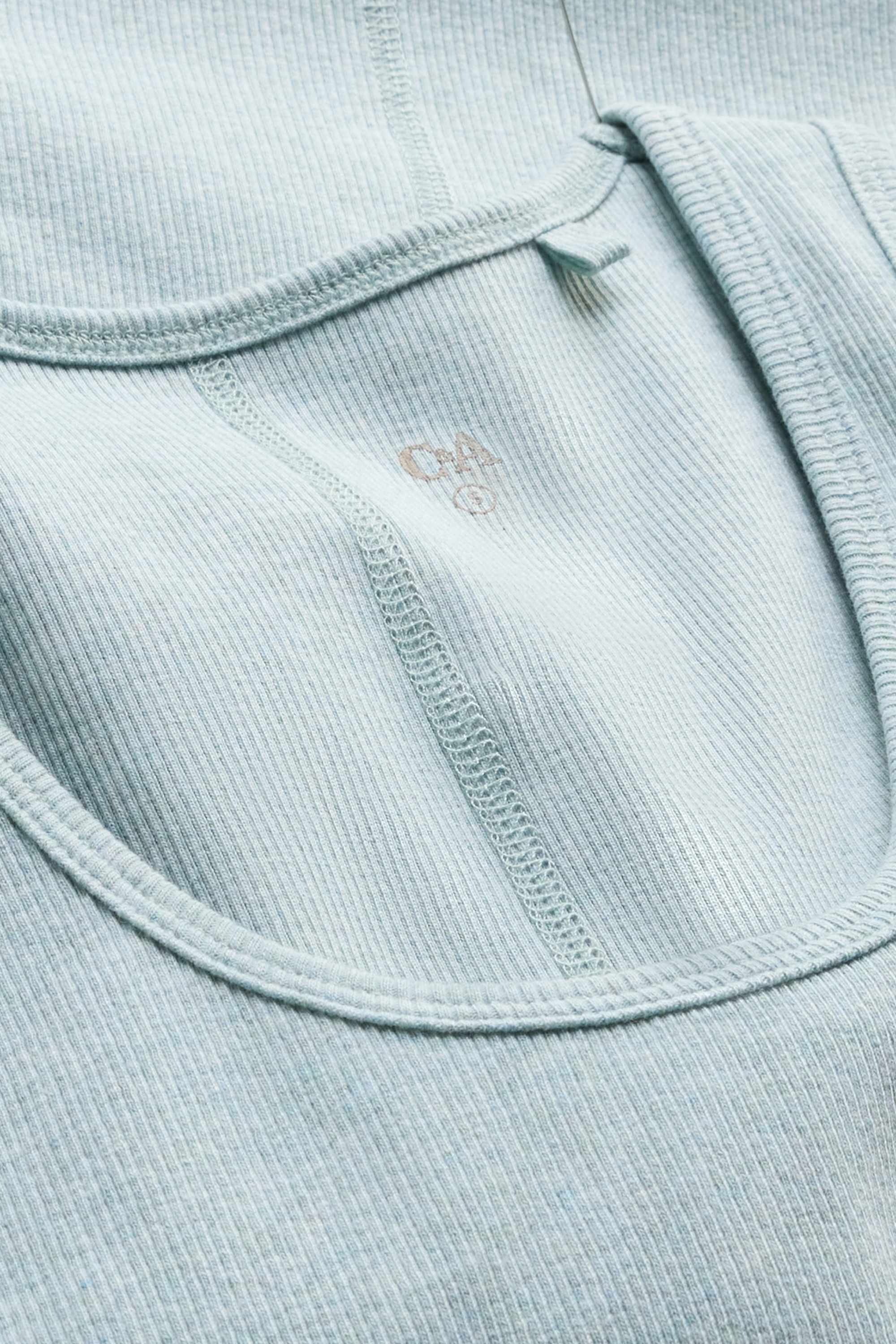 Top - ribbed blue