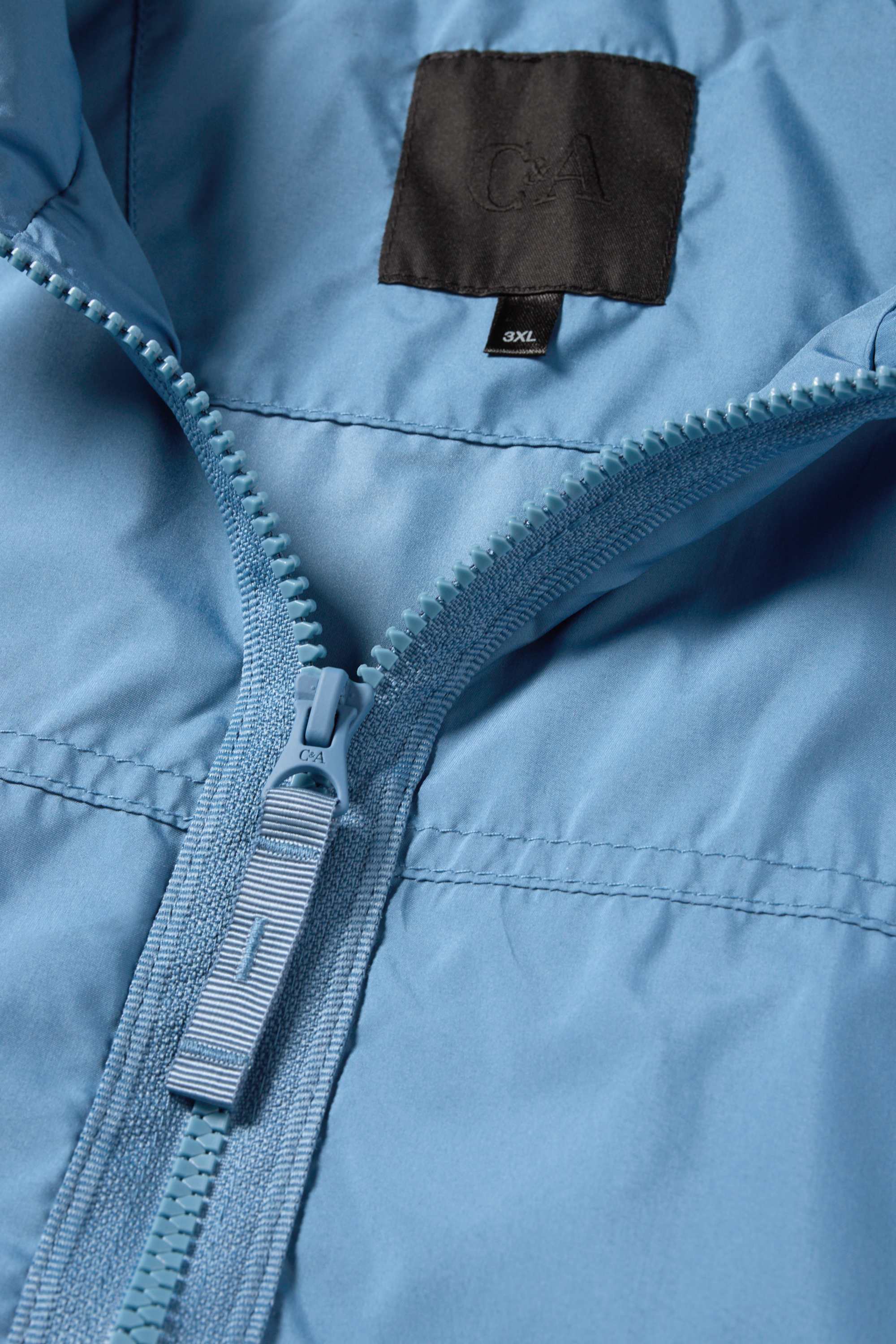 Bomber jacket with hood - water-repellent light blue