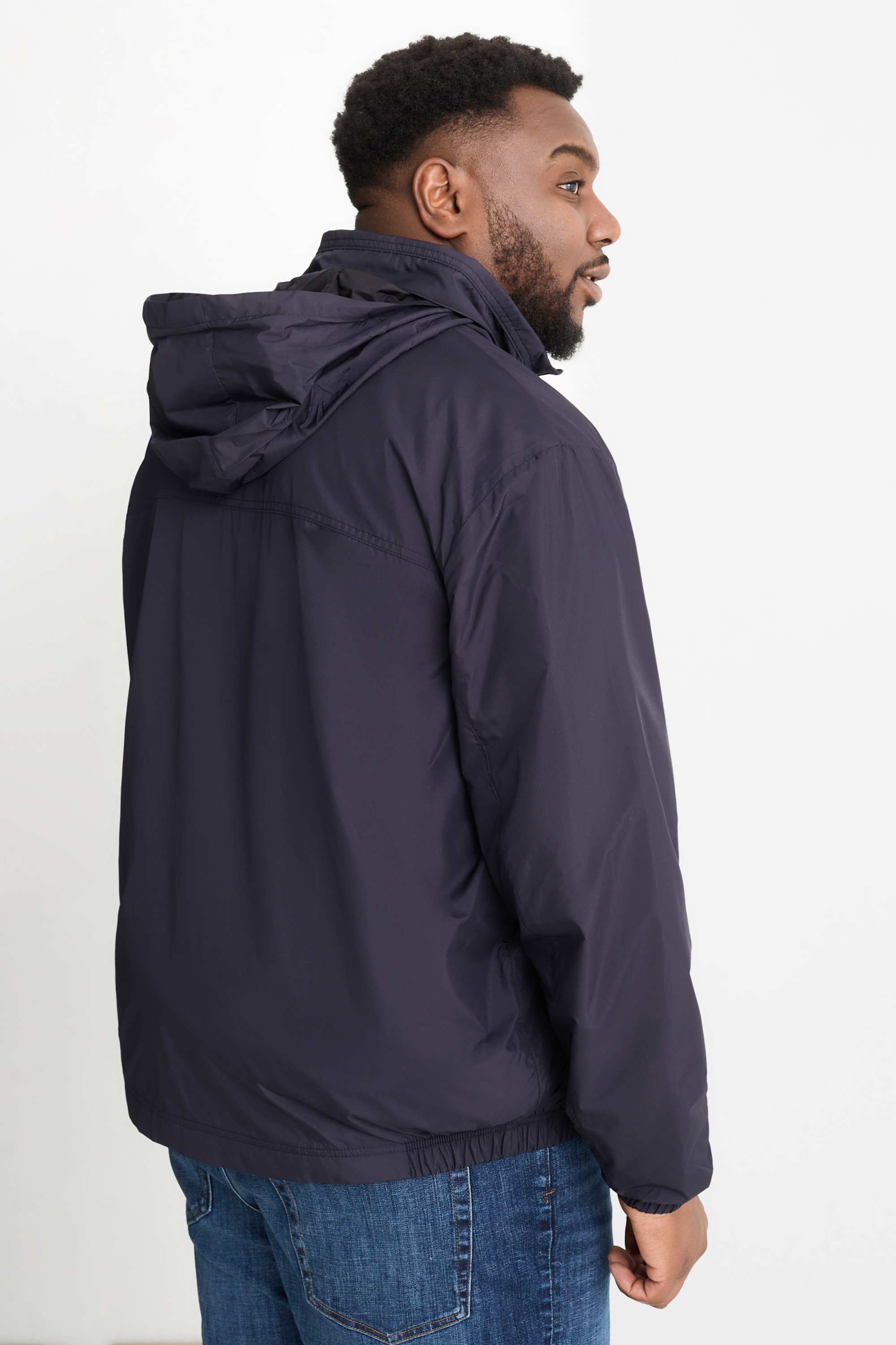 Bomber jacket with hood - water-repellent dark blue