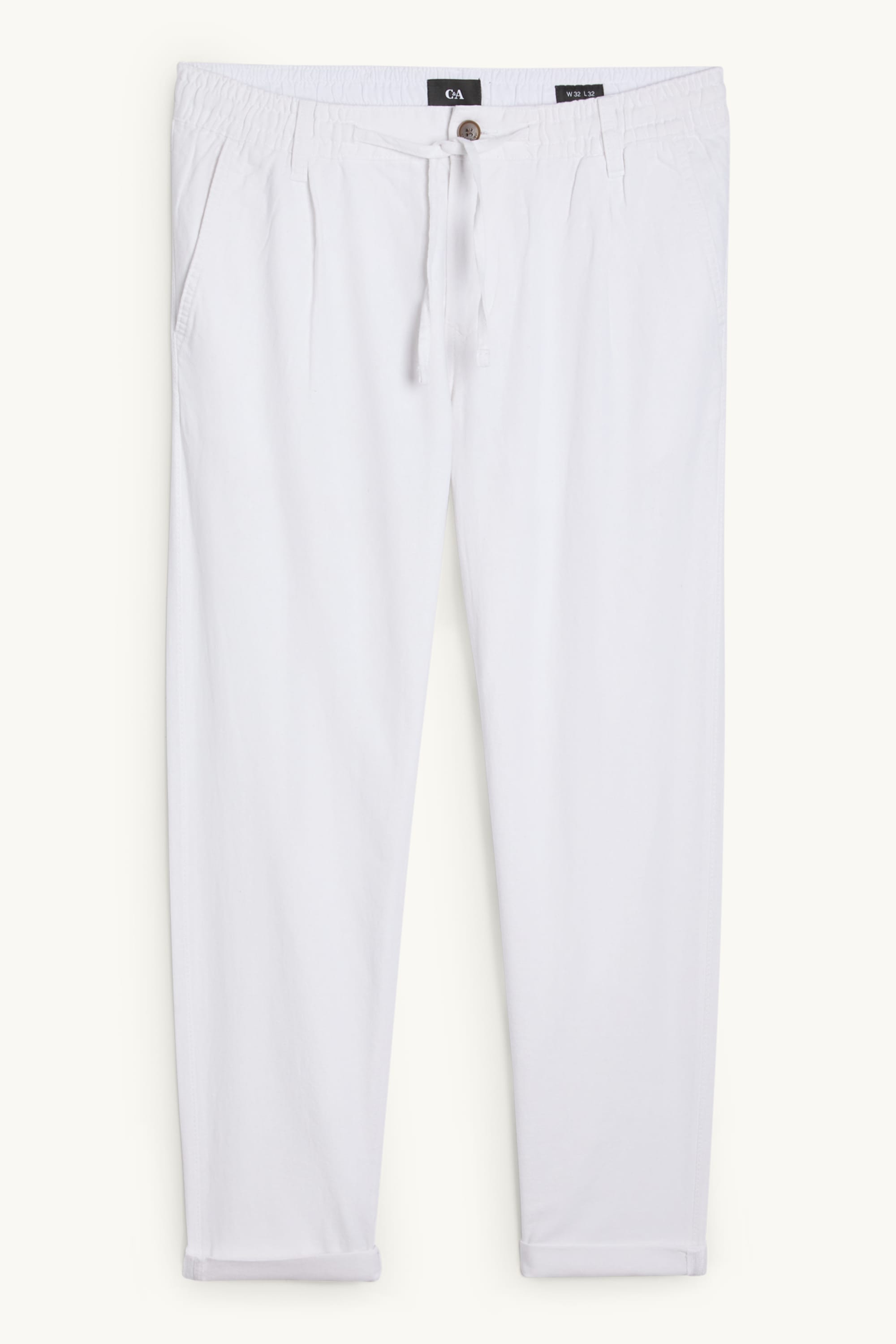 Chinos - tapered fit - linen blend white