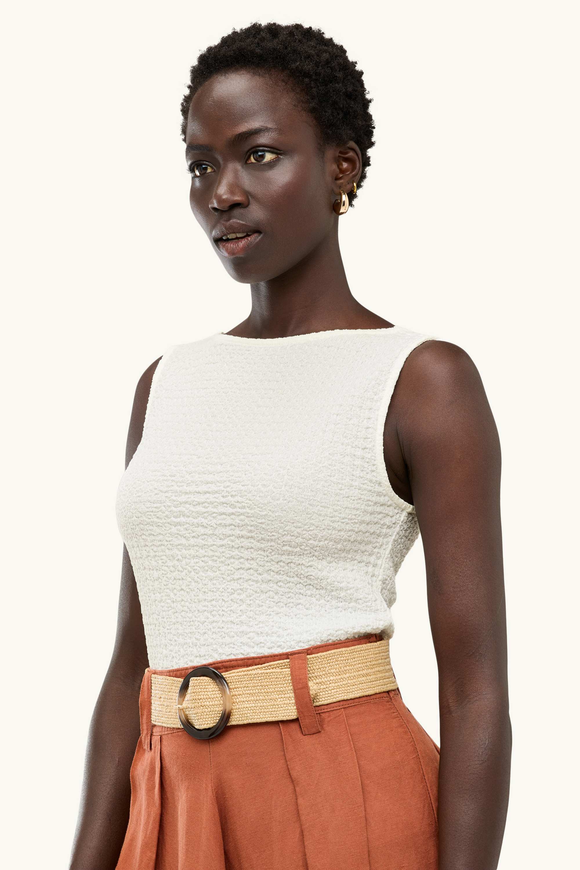 Top - textured white
