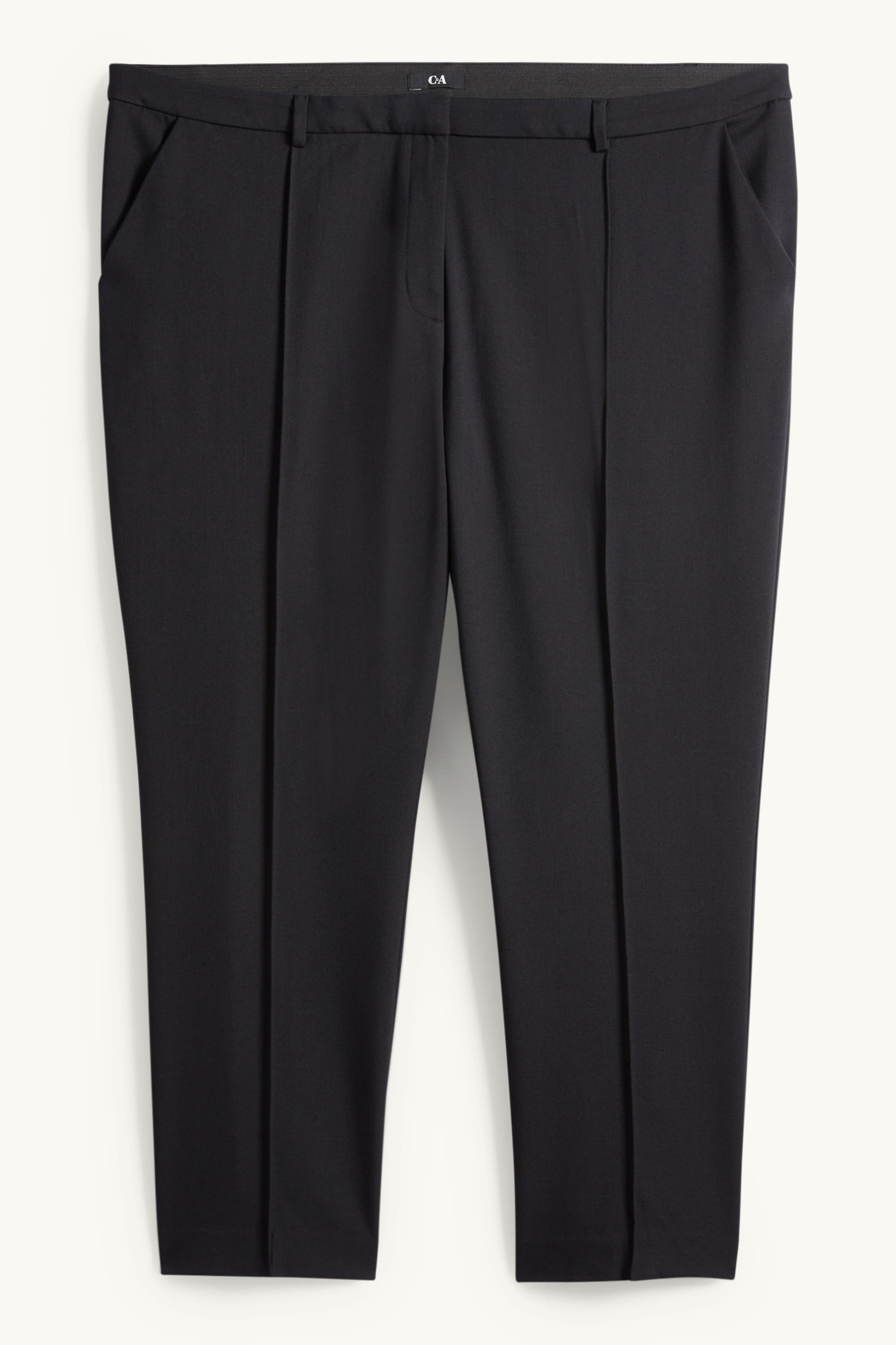 Cloth trousers - mid-rise waist - tapered fit black
