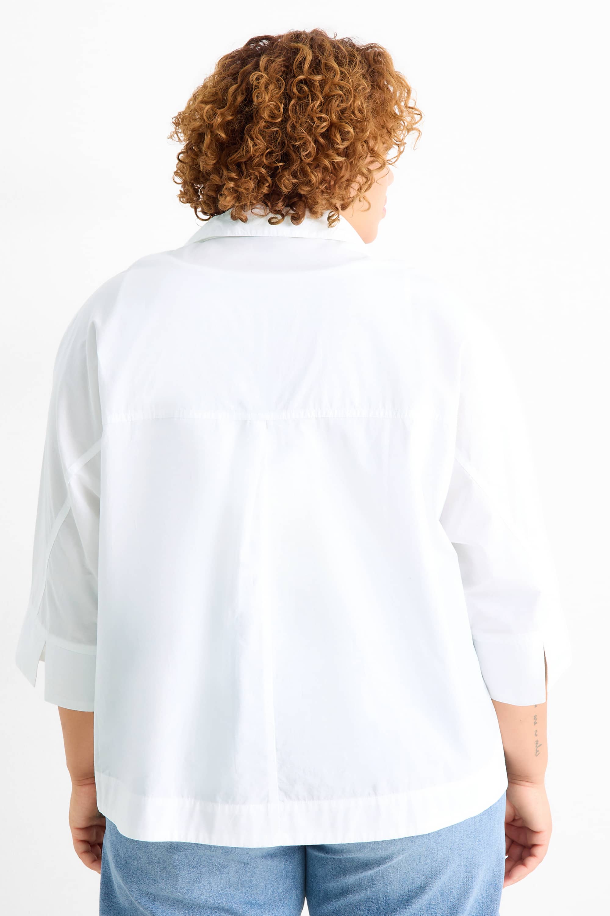 V-neck blouse white