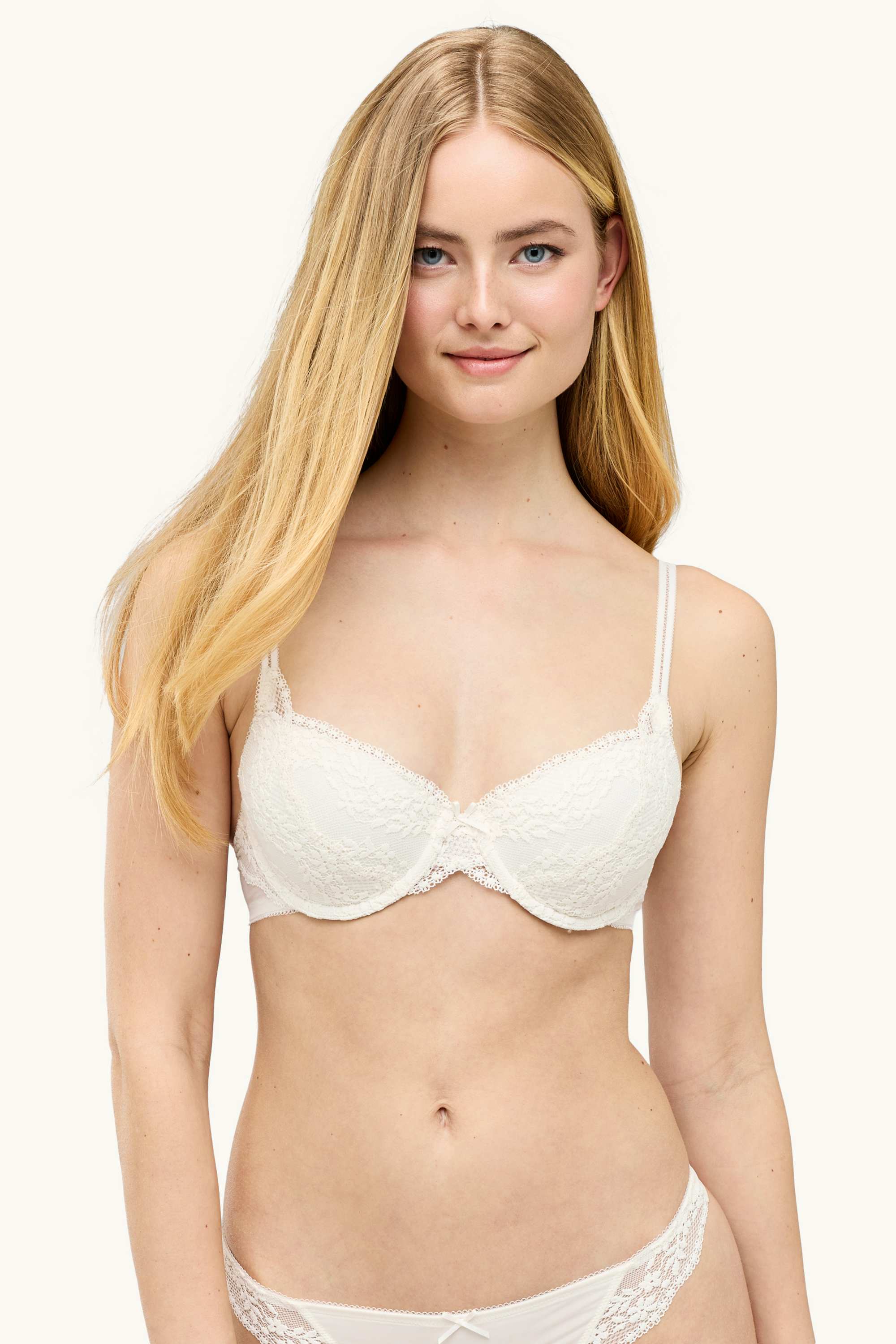 Underwire bra - DEMI - padded white