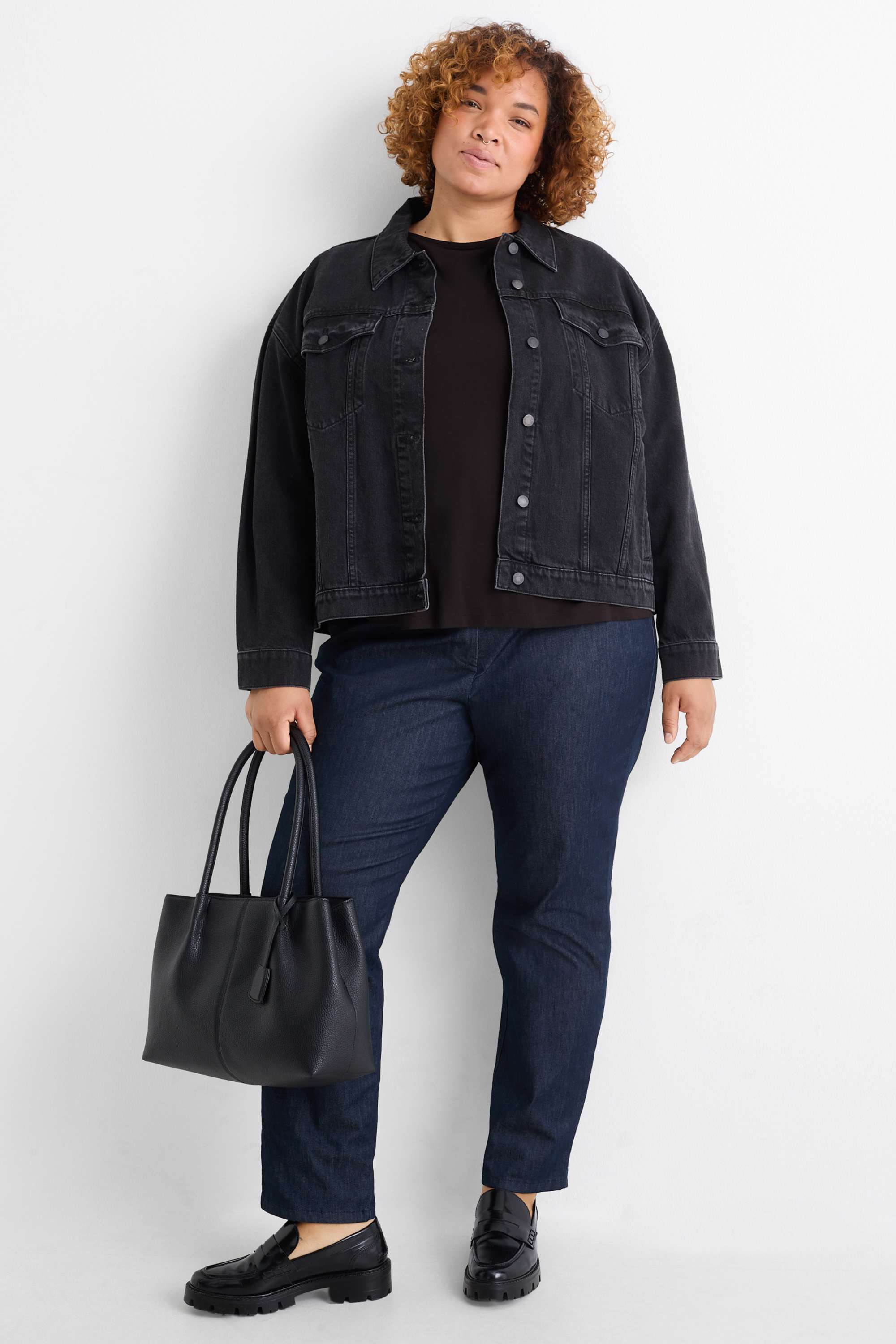 Long sleeve top - regular fit black