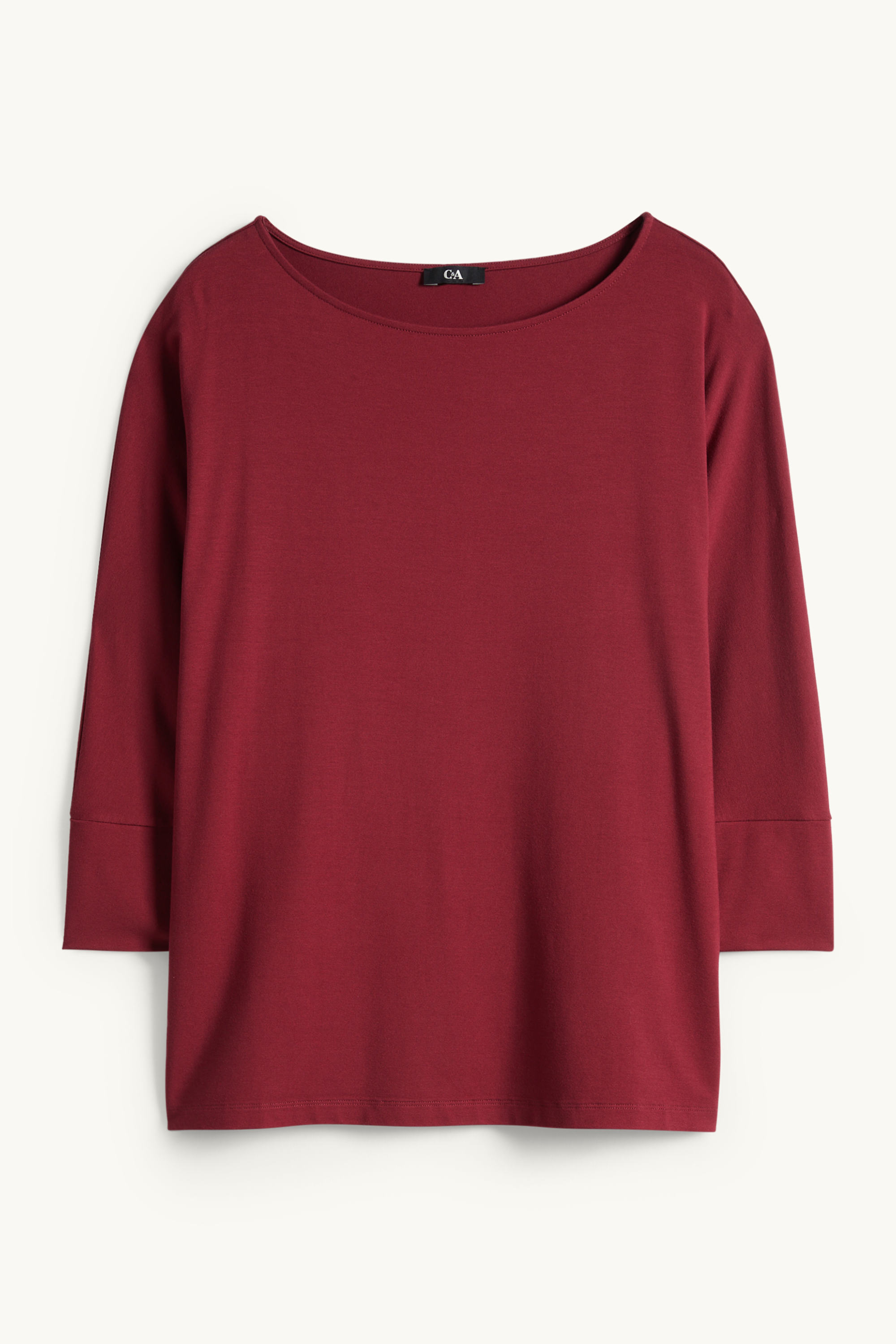 Long sleeve top - regular fit dark red
