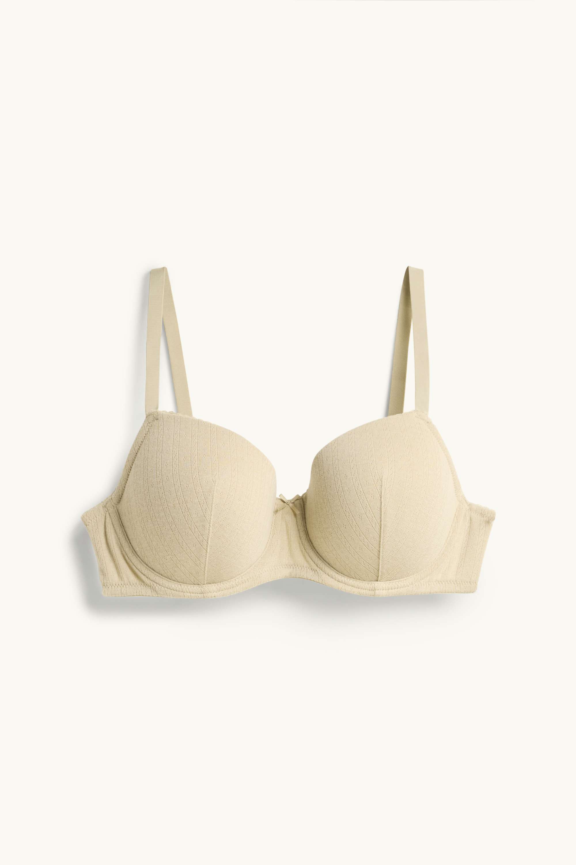 Pointelle underwire bra - DEMI - padded beige