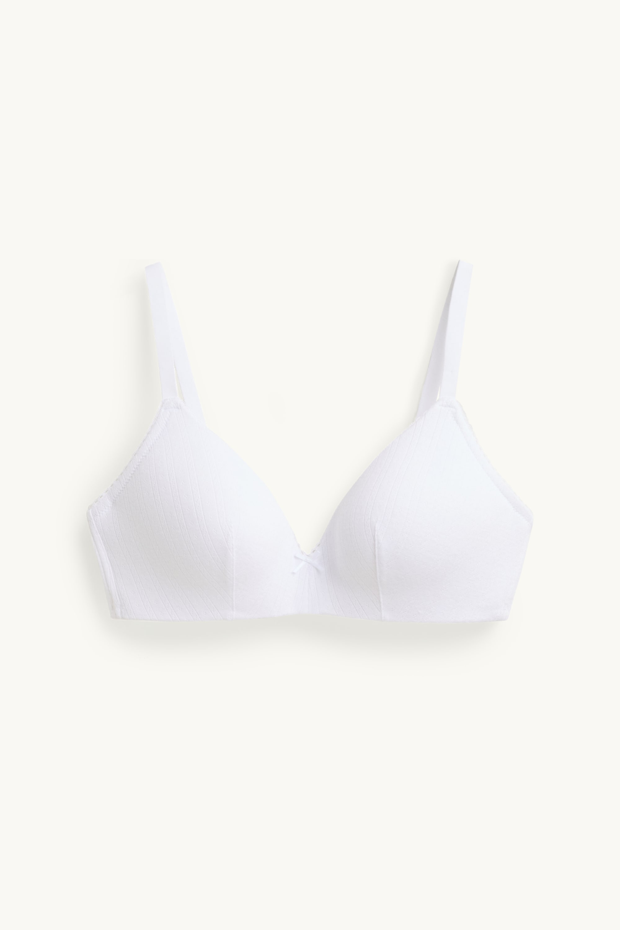 Non-wired pointelle bra - padded white