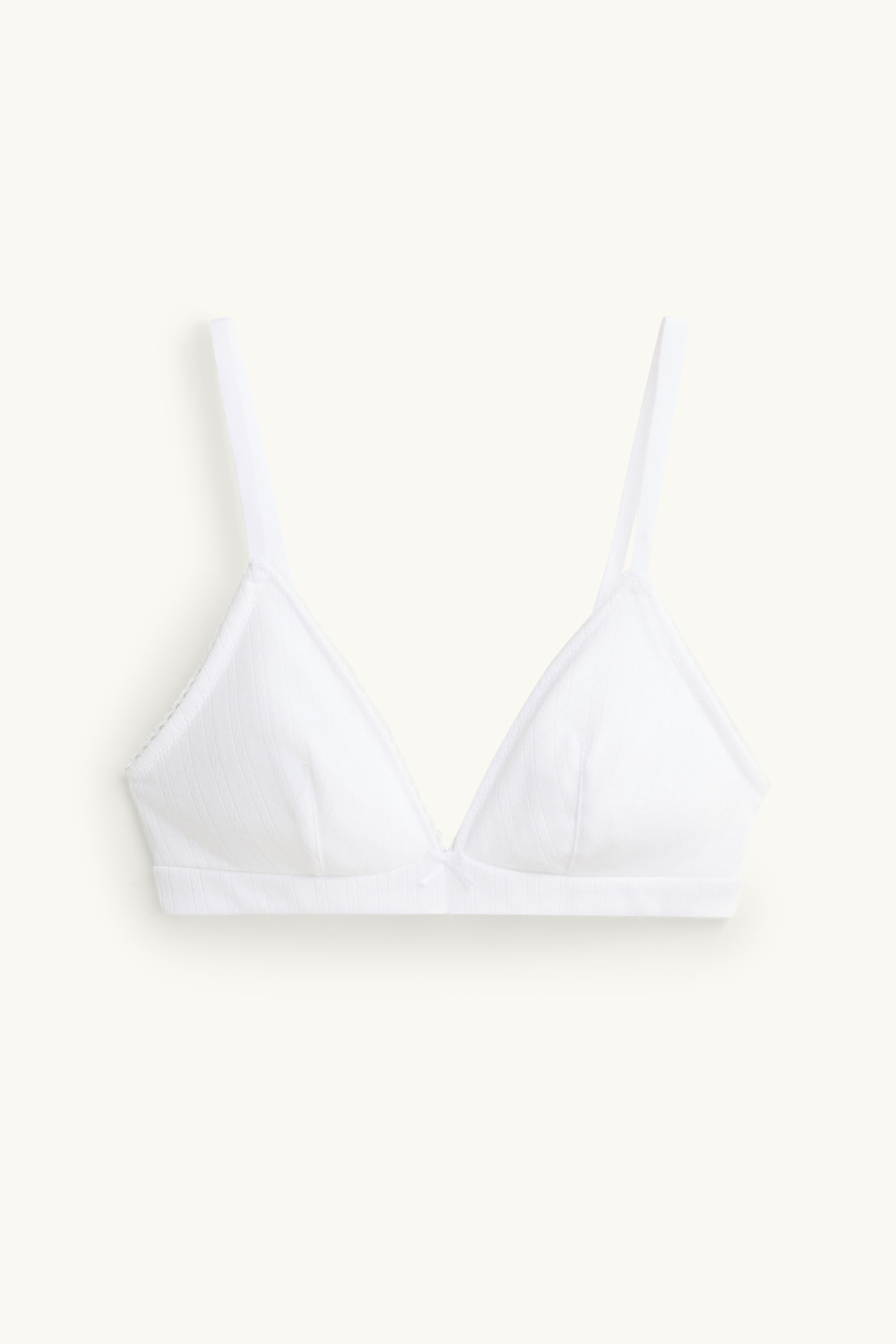 Pointelle bralette - non-padded white