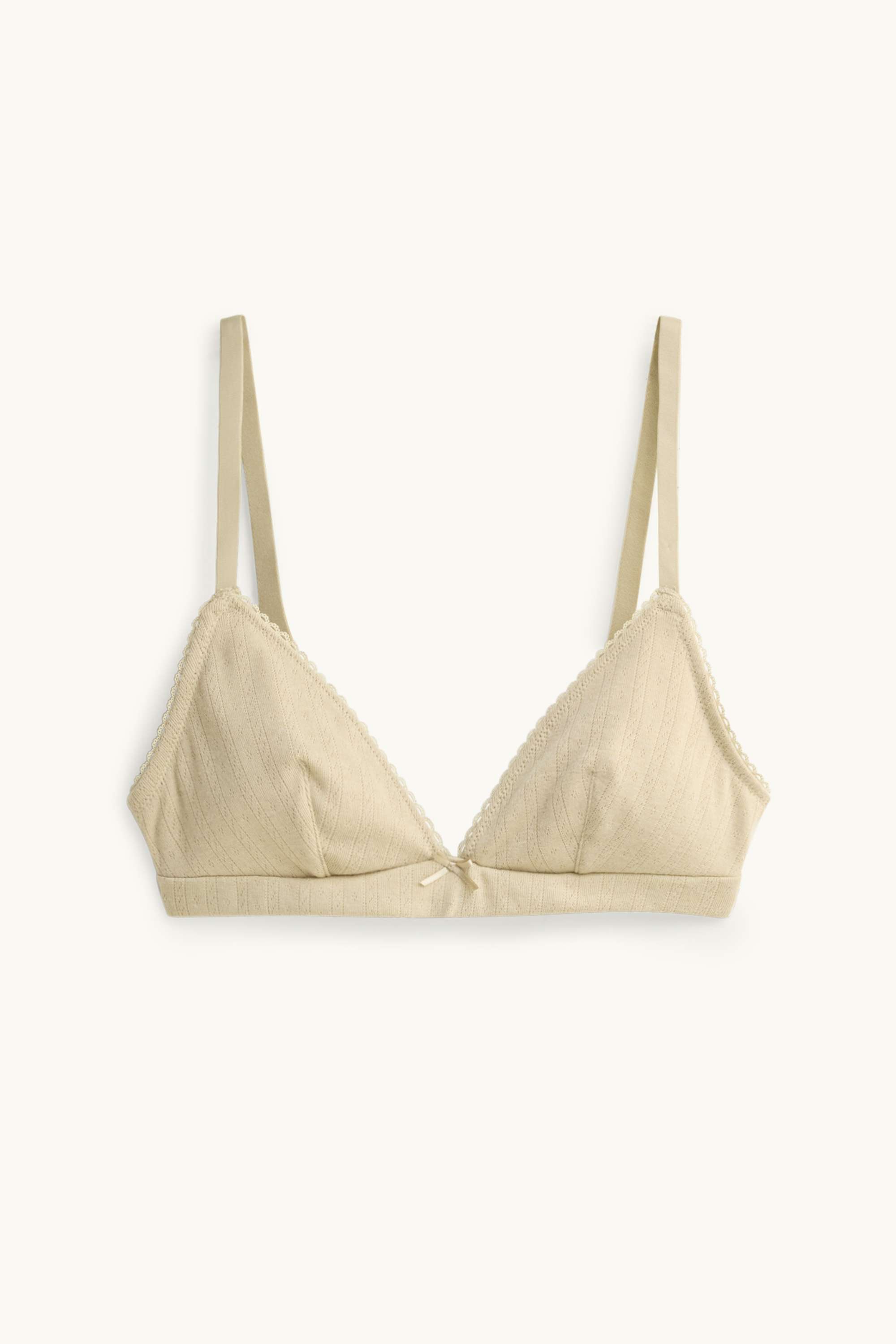 Pointelle bralette - non-padded mustard yellow
