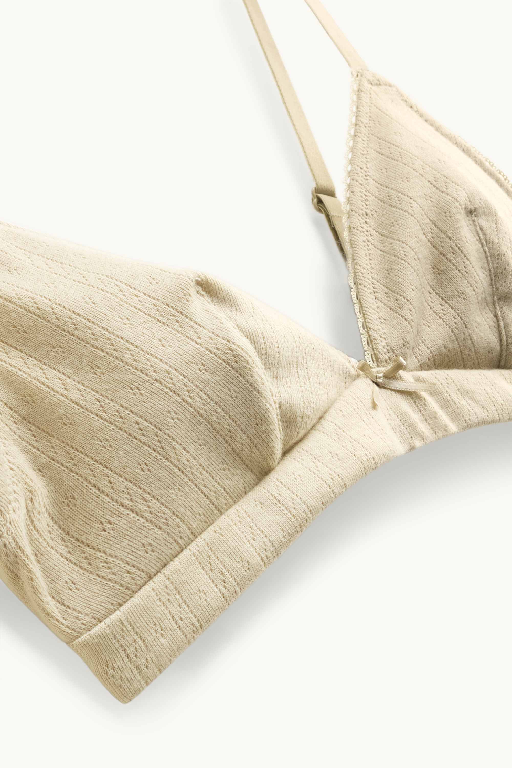 Pointelle bralette - non-padded mustard yellow