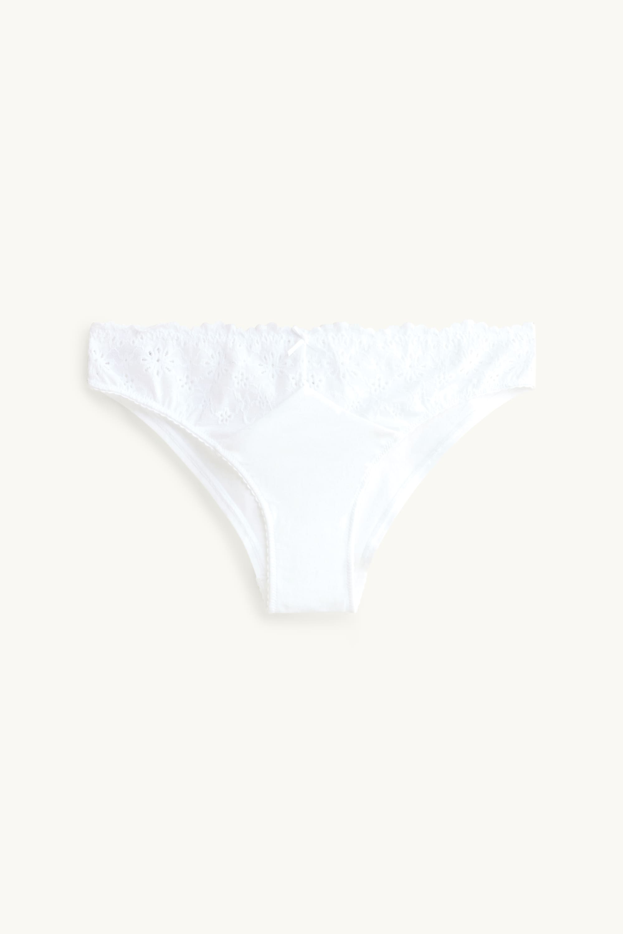 Brazilian knickers - broderie anglaise white