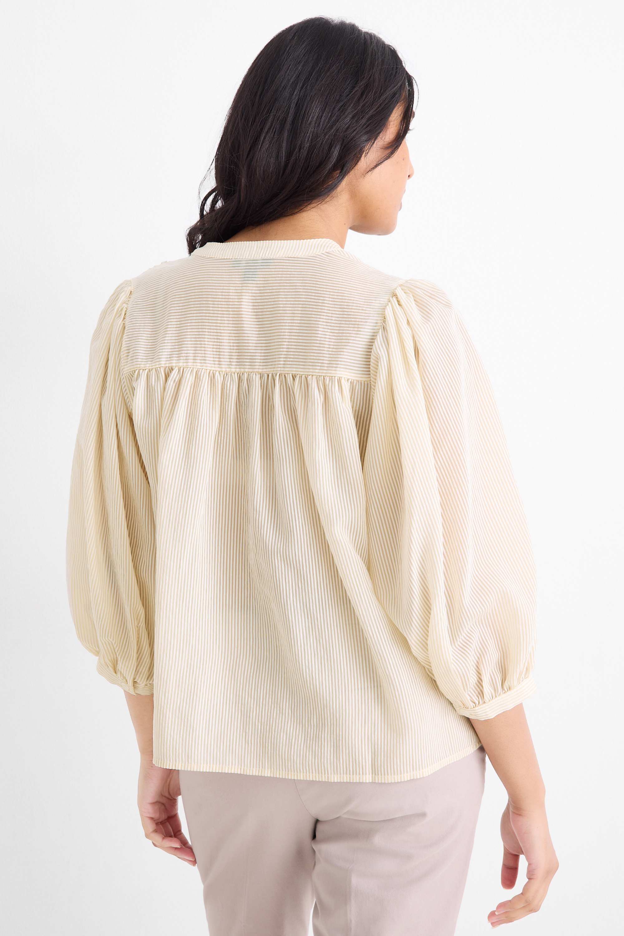 Blouse - striped beige