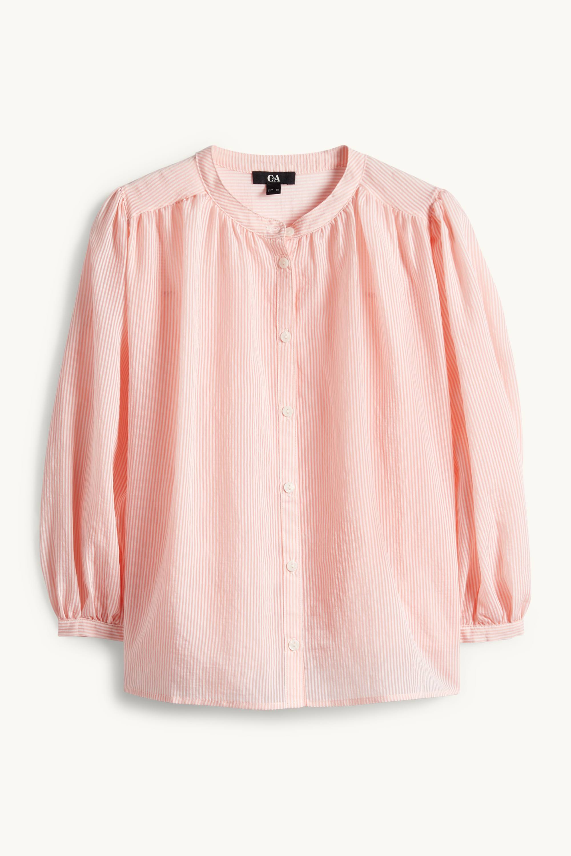 Blouse - striped coral