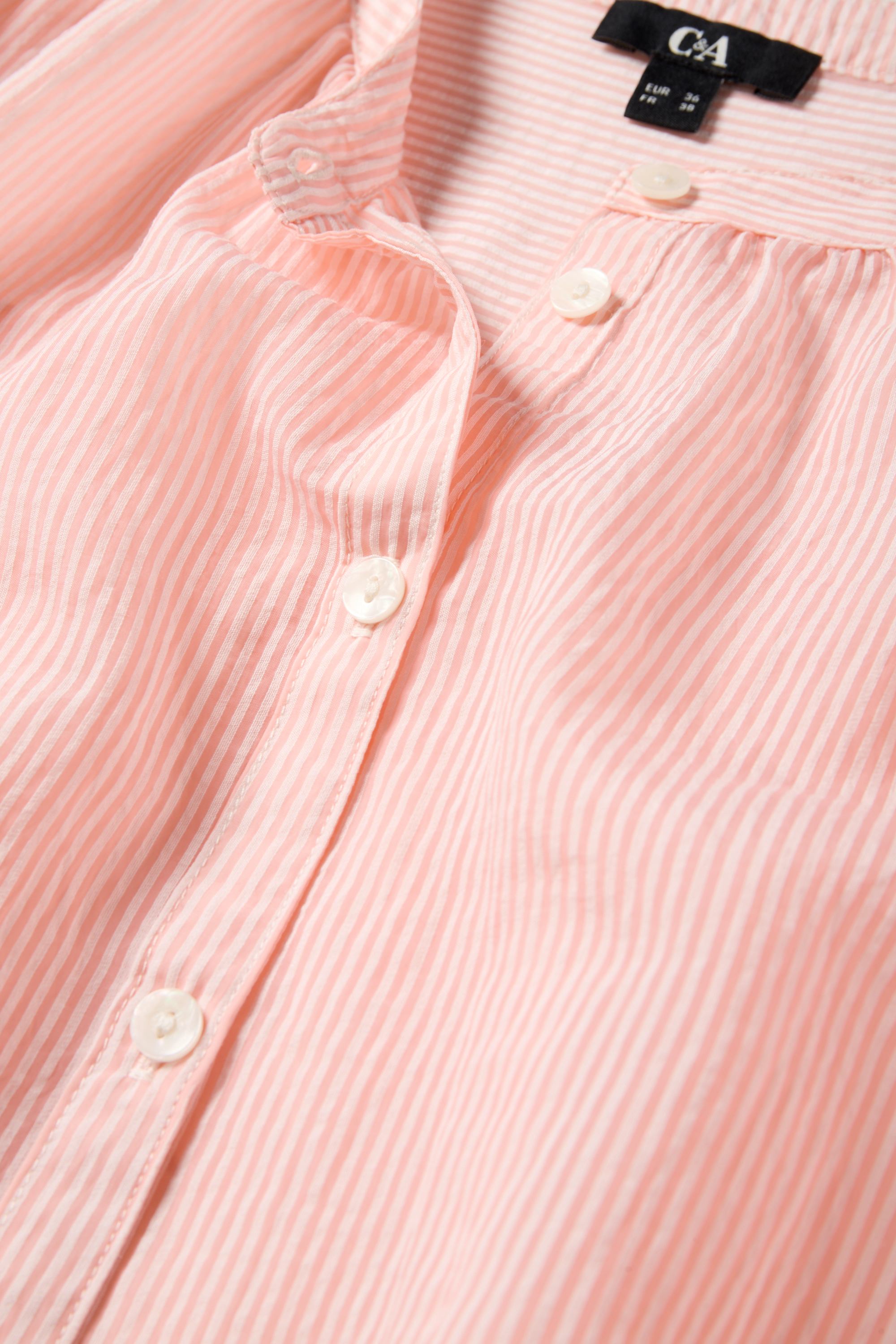 Blouse - striped coral