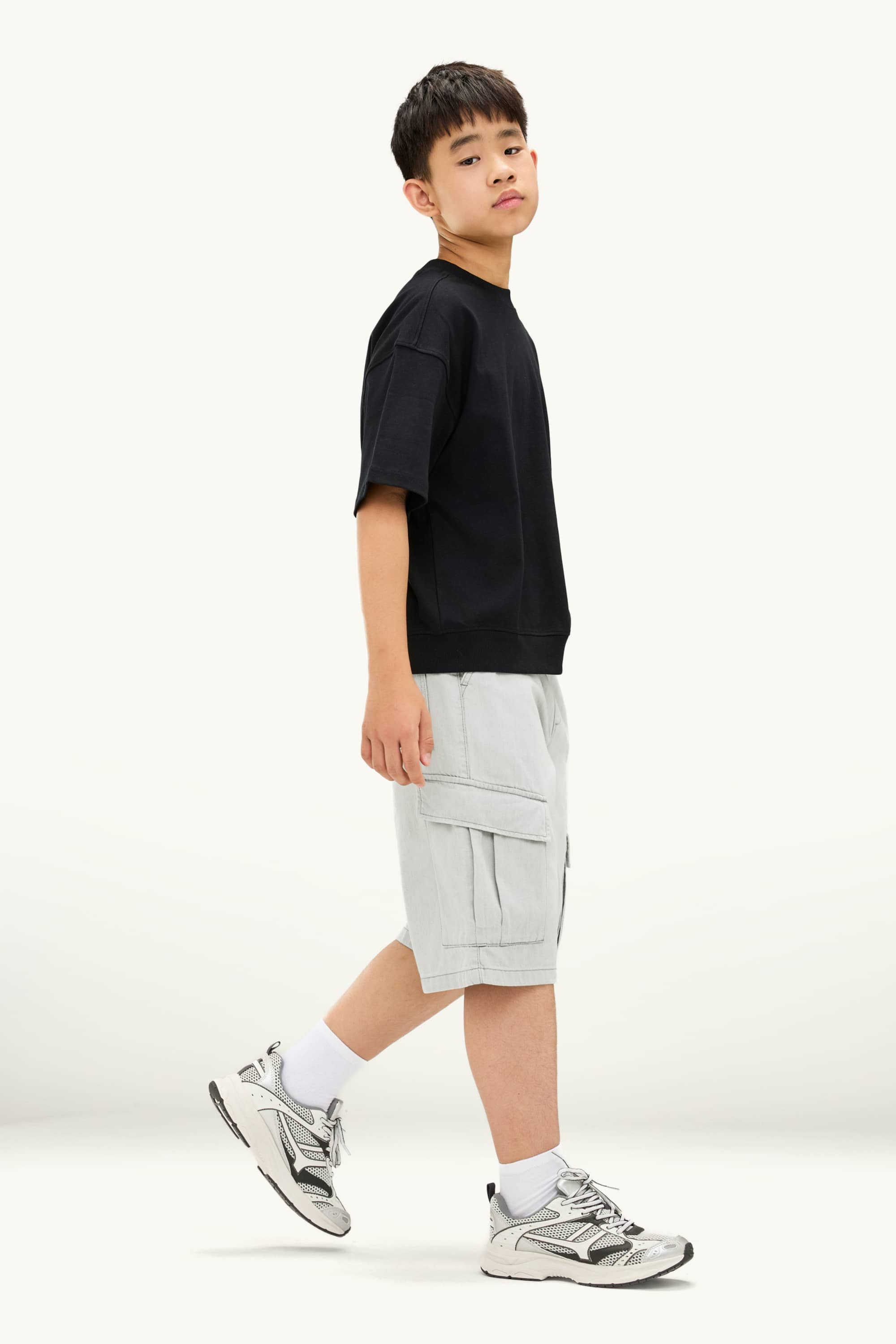Denim Bermuda shorts light gray