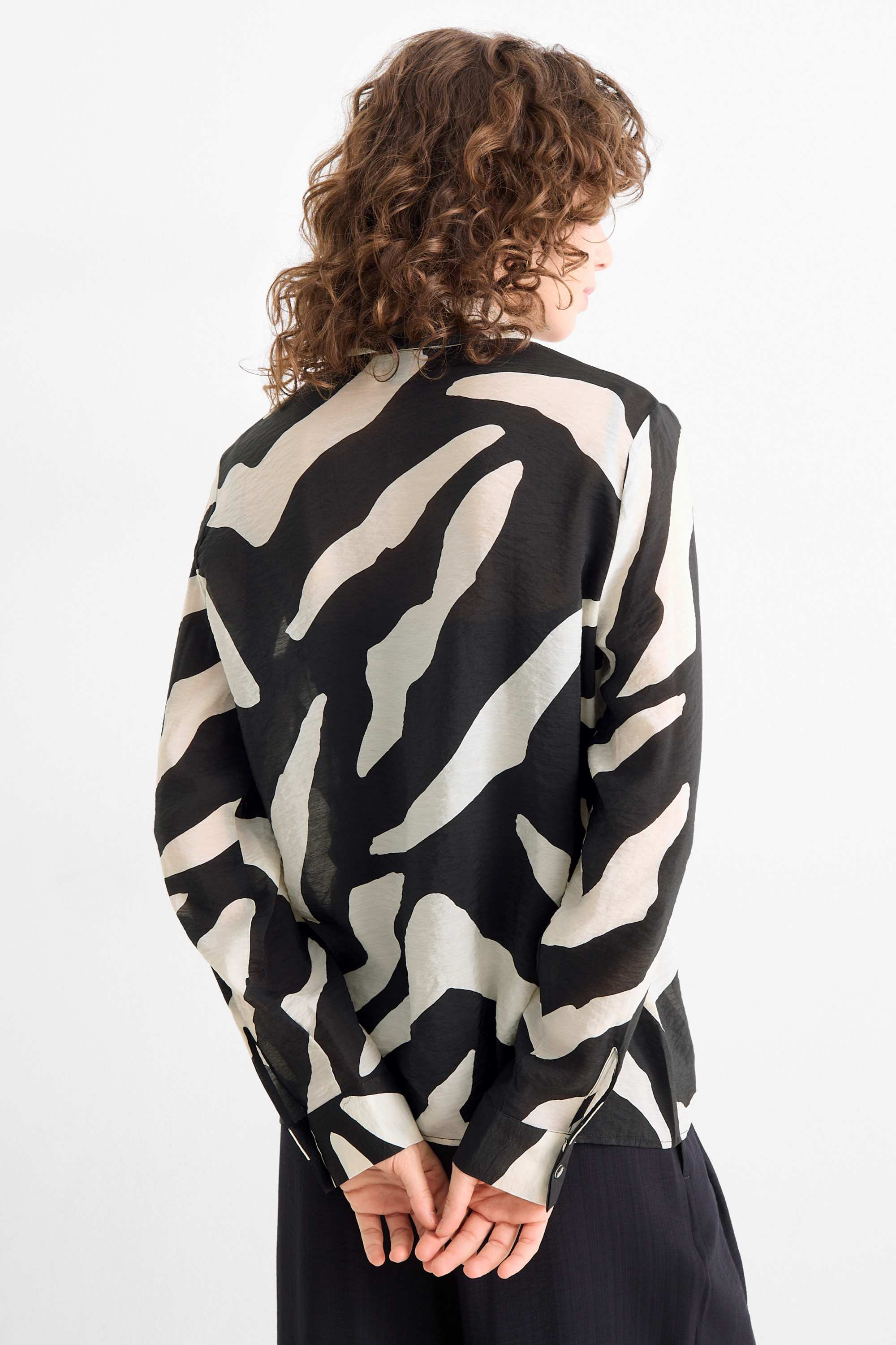 Shirt blouse - patterned white / black