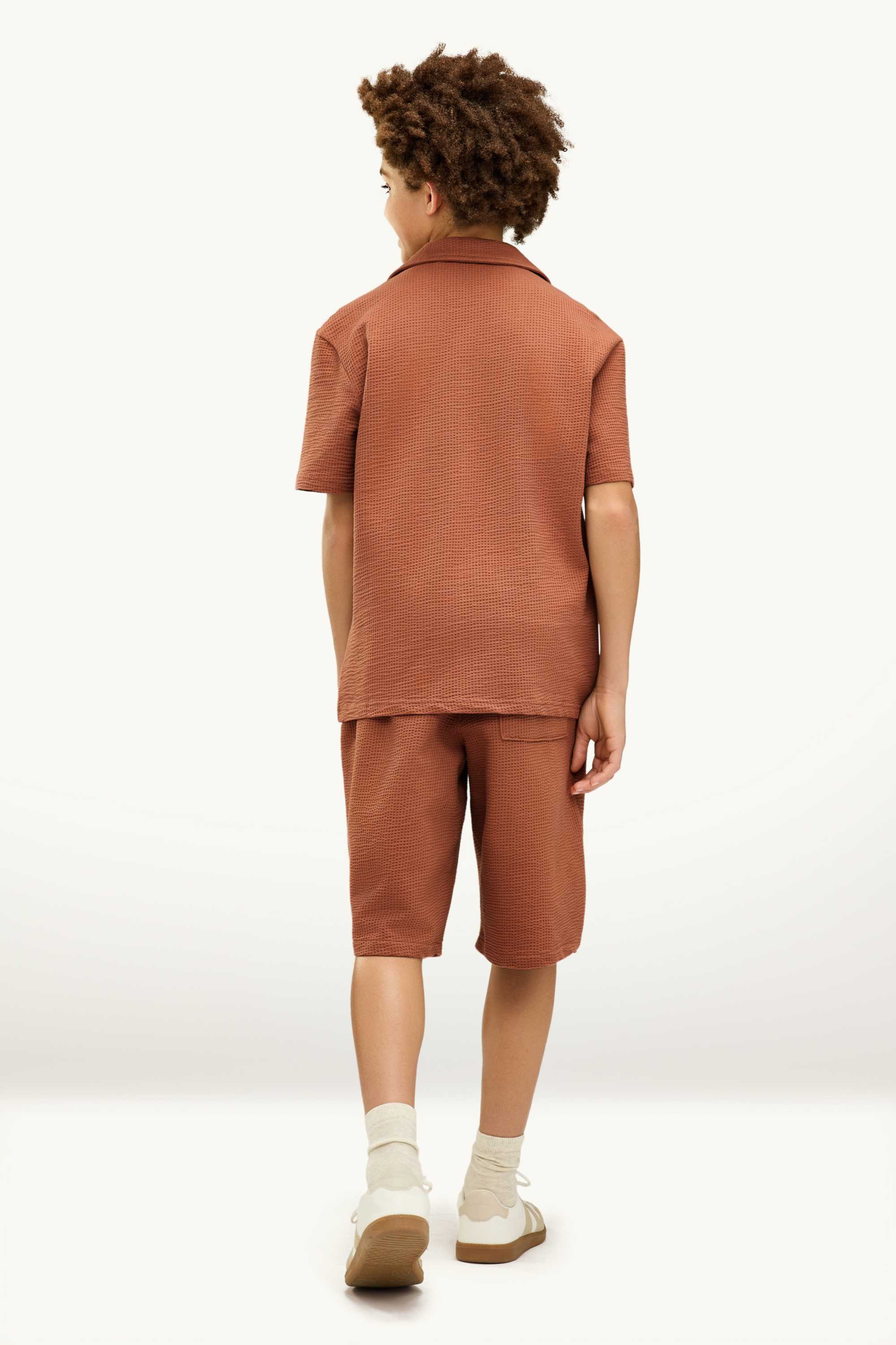 Sweat shorts - textured brown