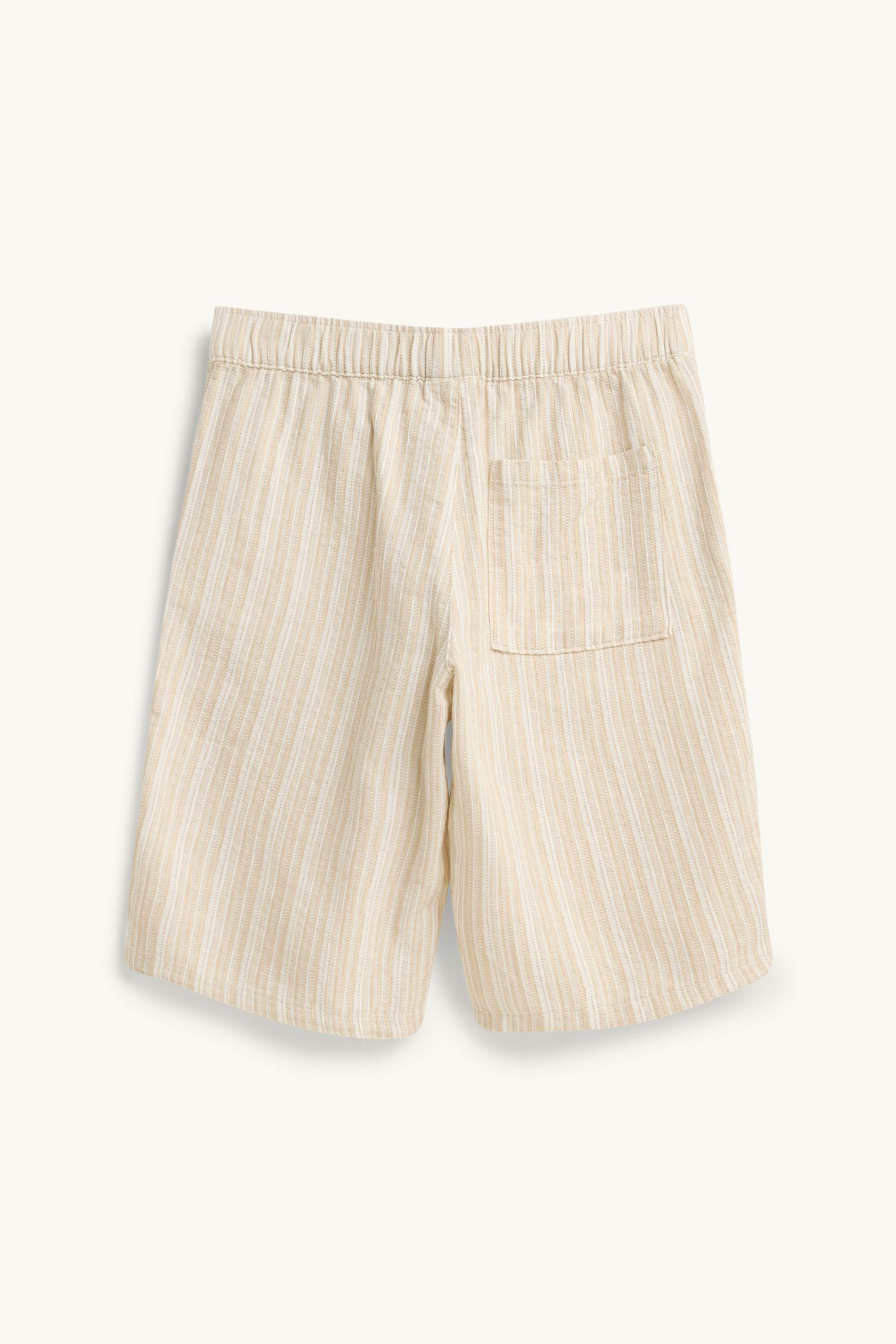 Bermuda shorts - striped - textured beige