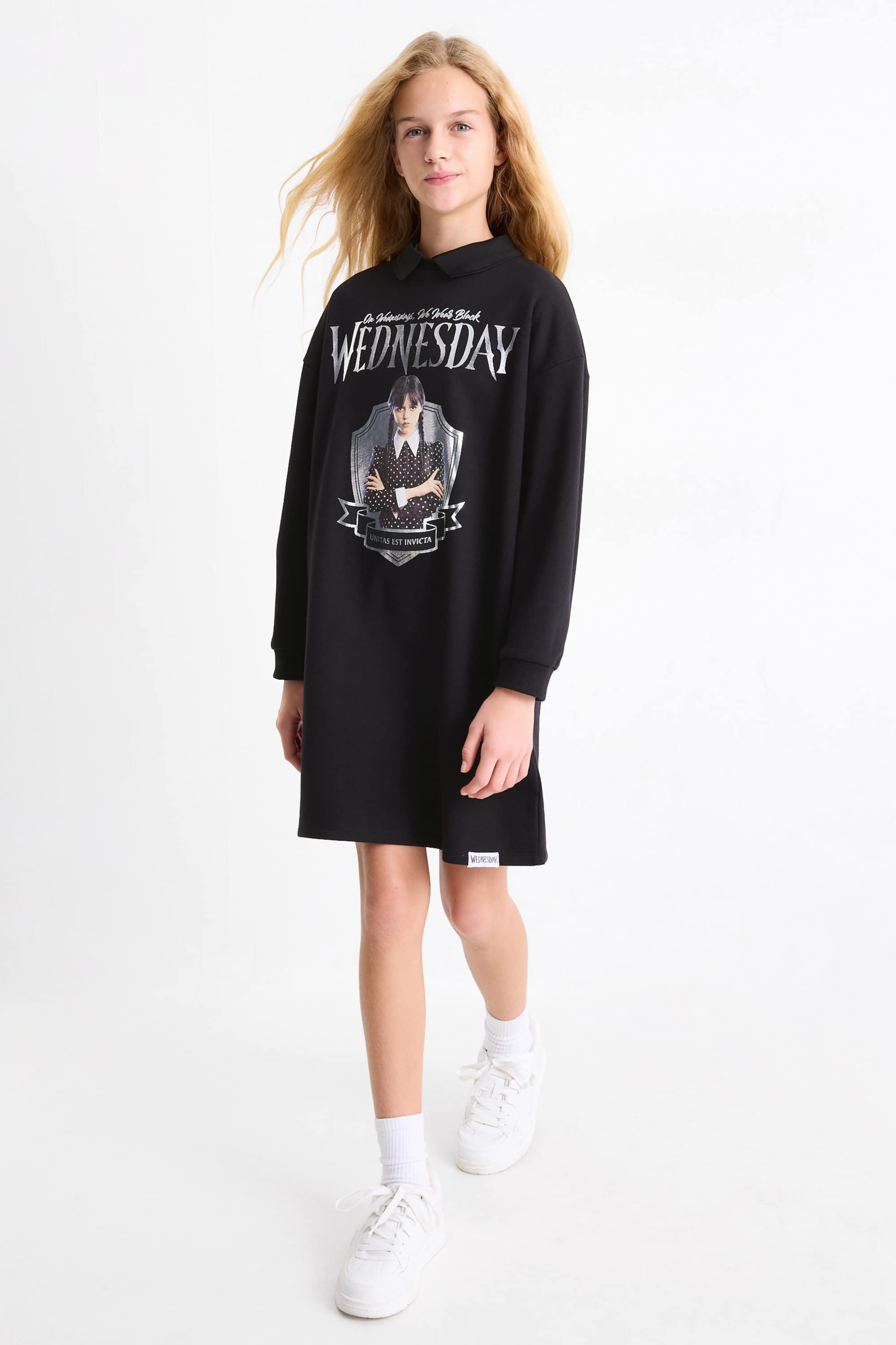 Wednesday - sweatshirt dress - shiny black