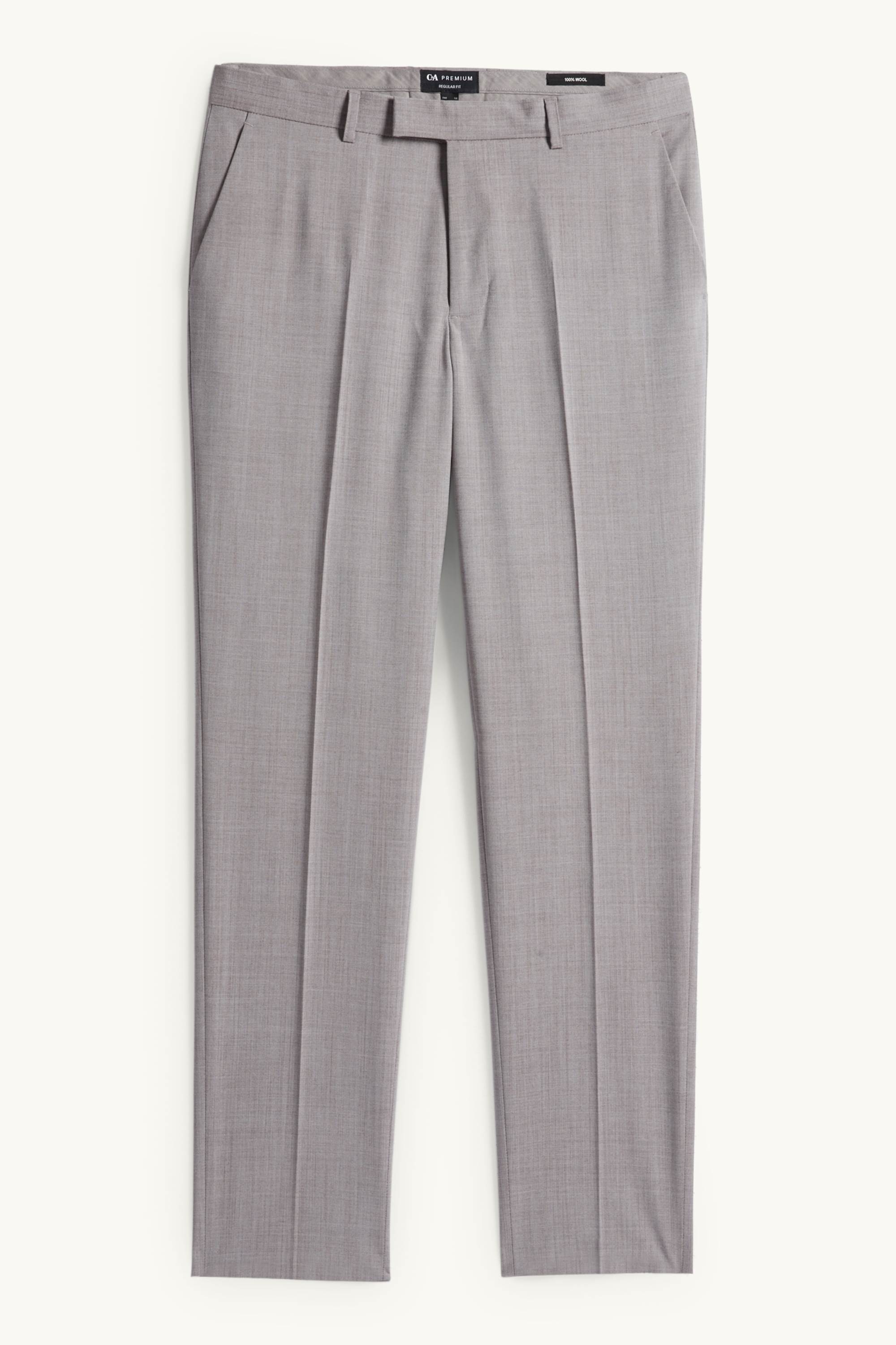 Mix & match wool trousers - regular fit light gray