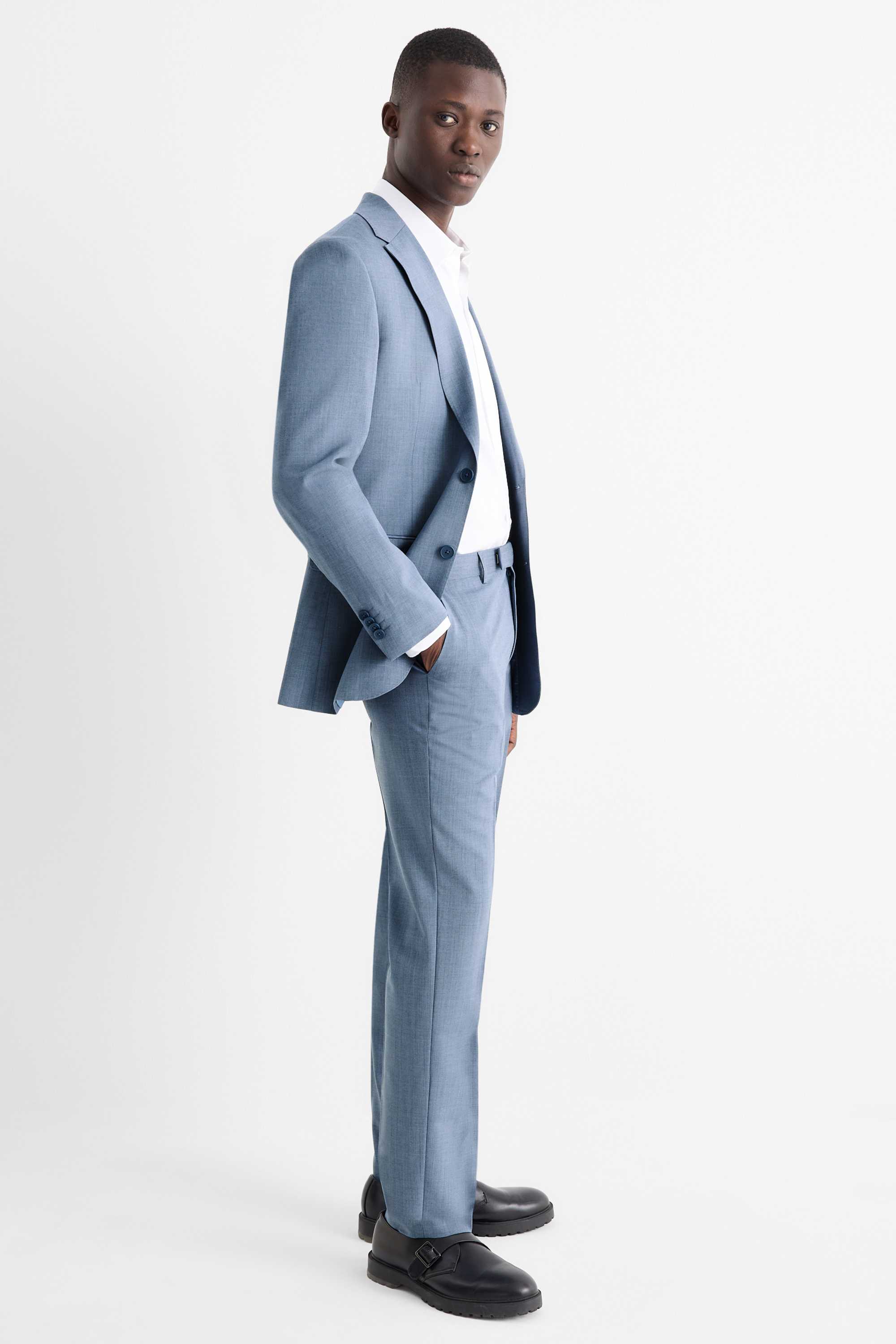 Mix & match wool trousers - regular fit blue
