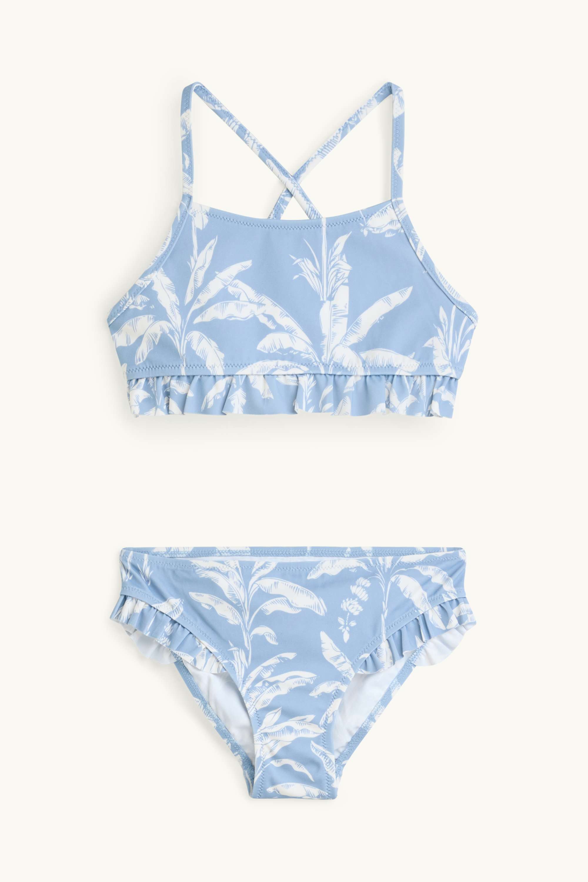 Mini Me - palms - girl's bikini - 2 piece blue
