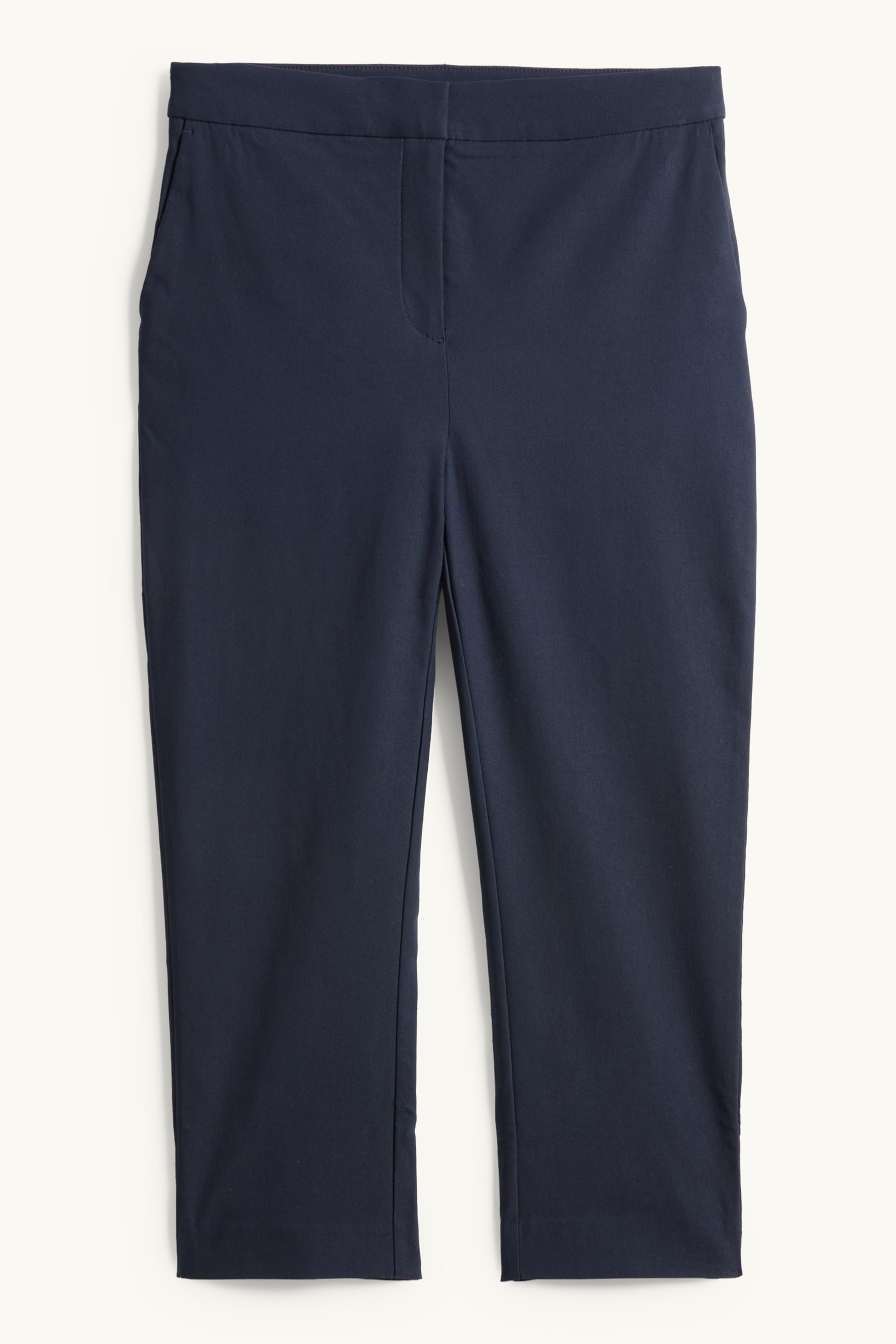 Capri trousers - mid-rise waist - slim fit dark blue
