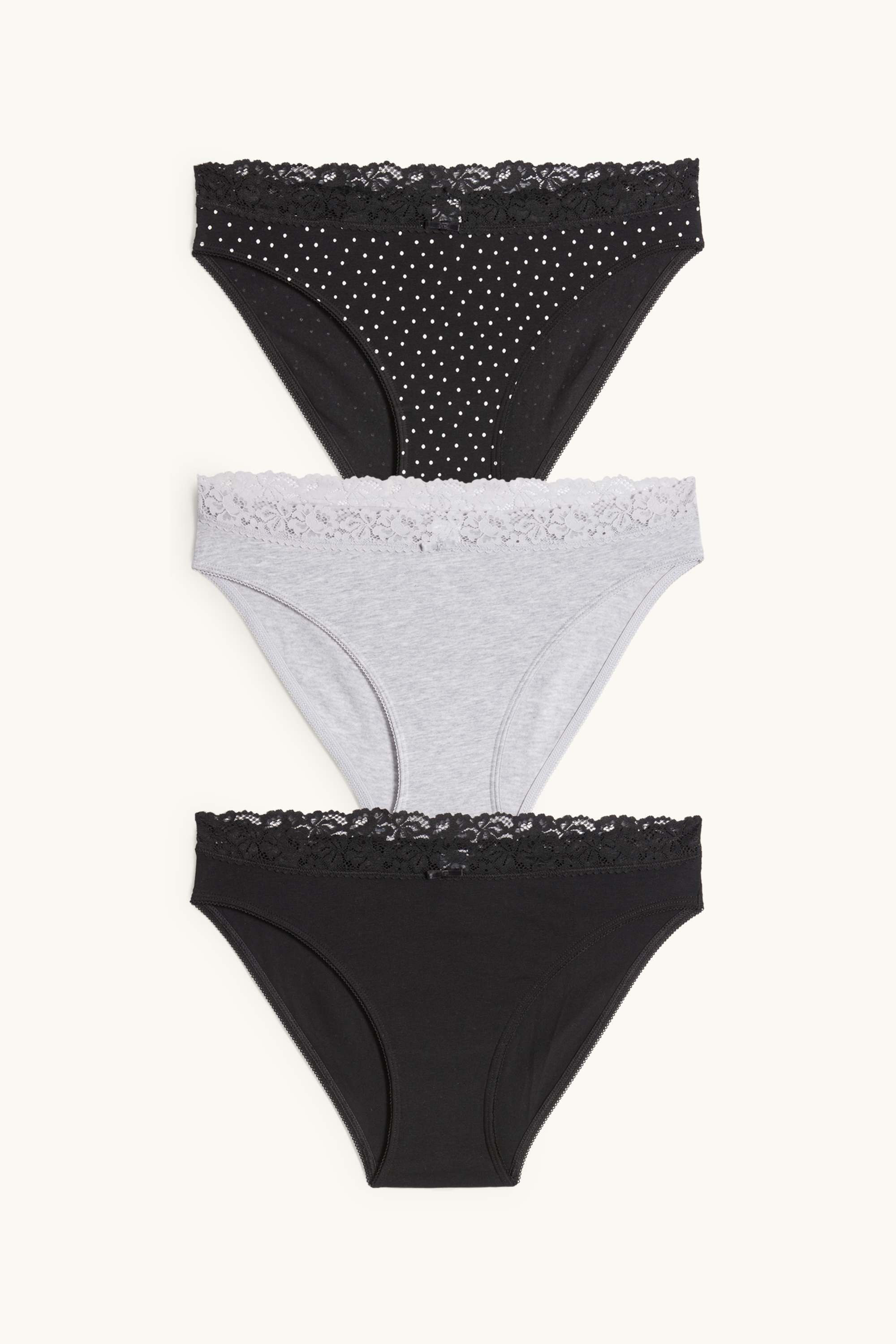 Multipack of 3 - knickers black