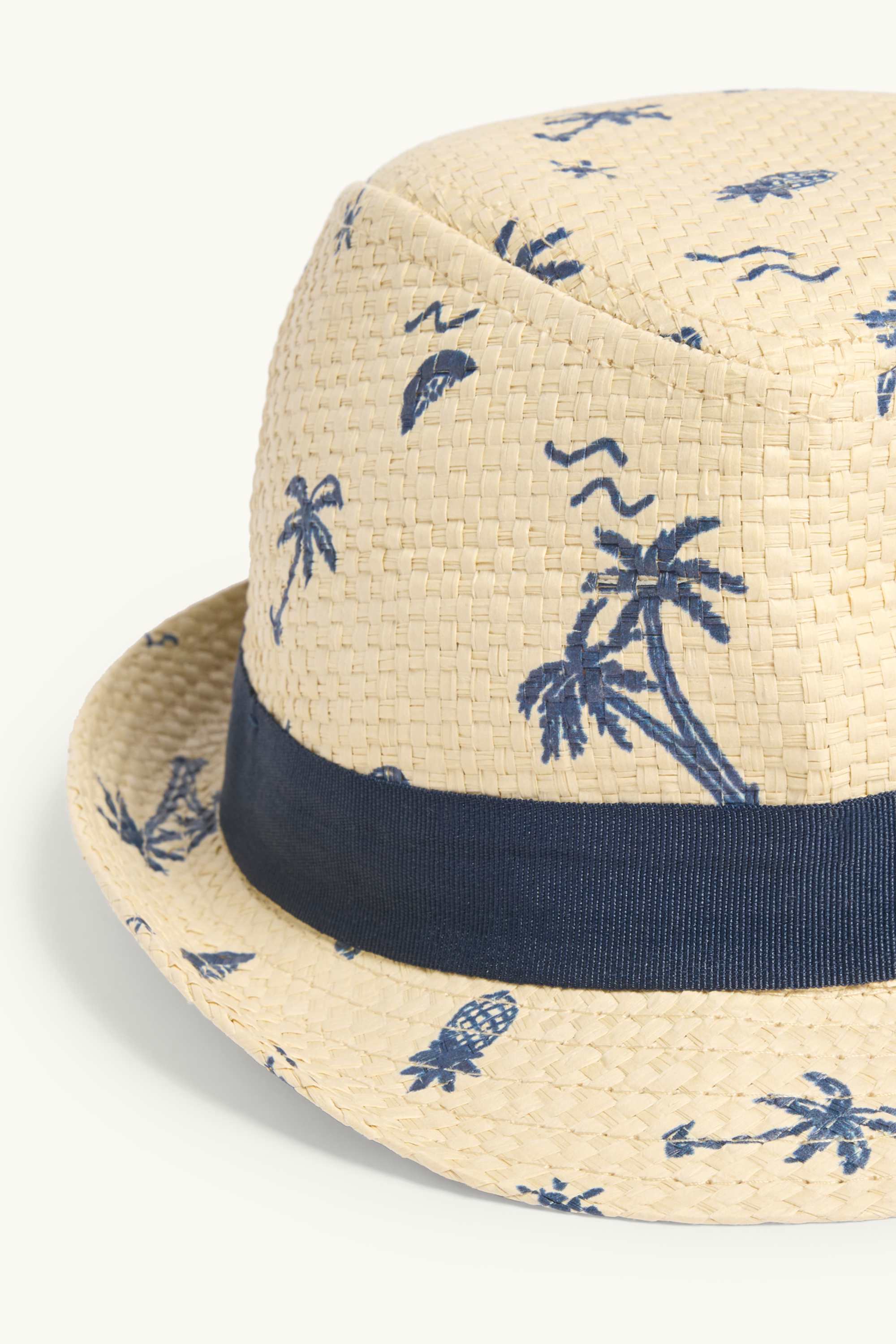 Palms and pineapples - straw hat beige