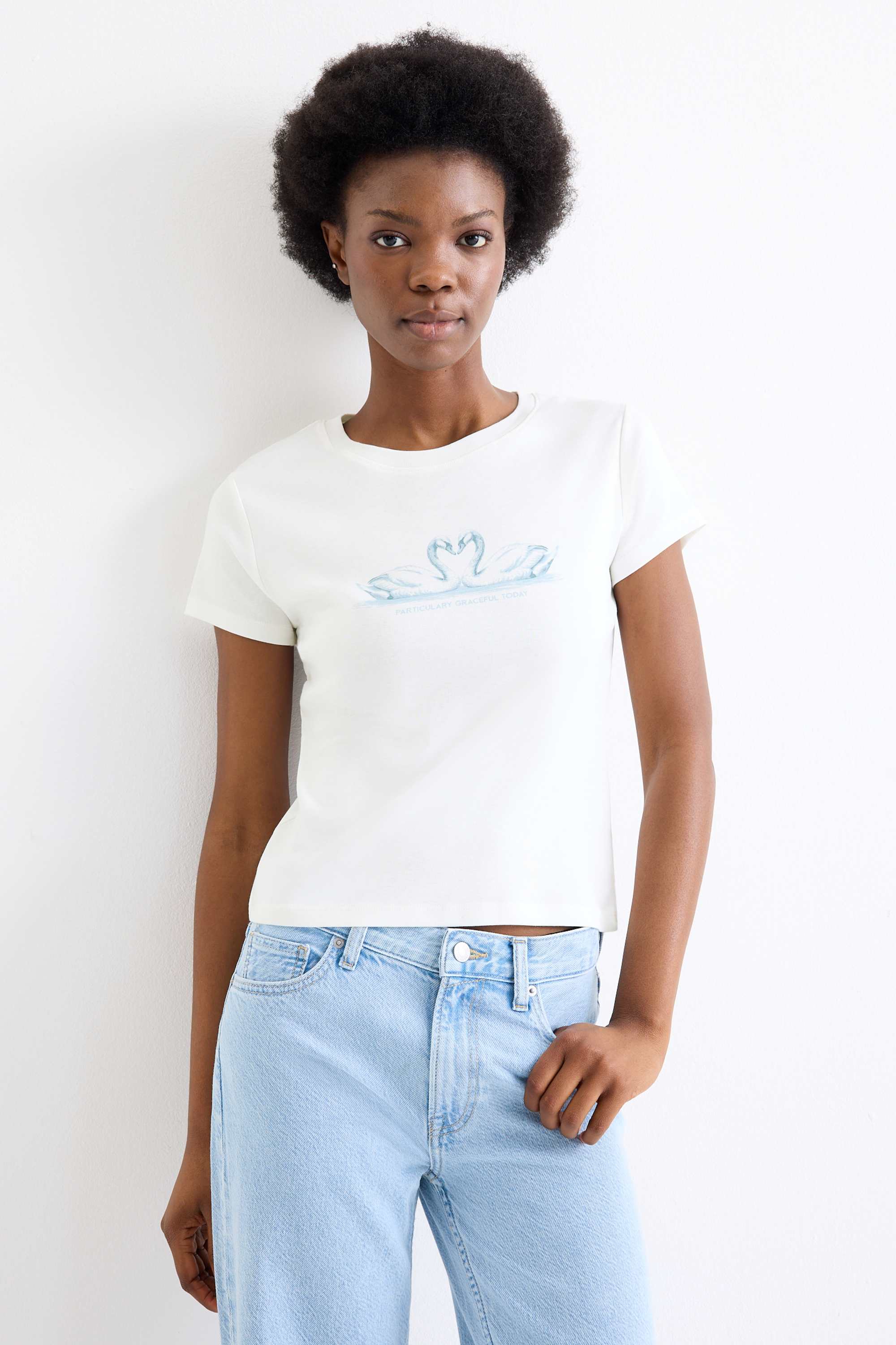 T-shirt - oversized - ribbed white