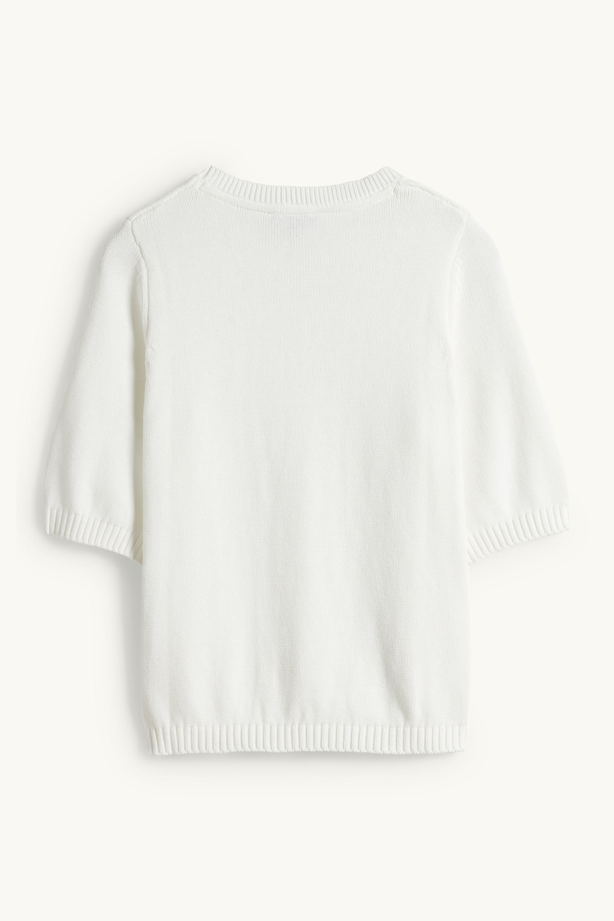 Knitted jumper - short sleeve white