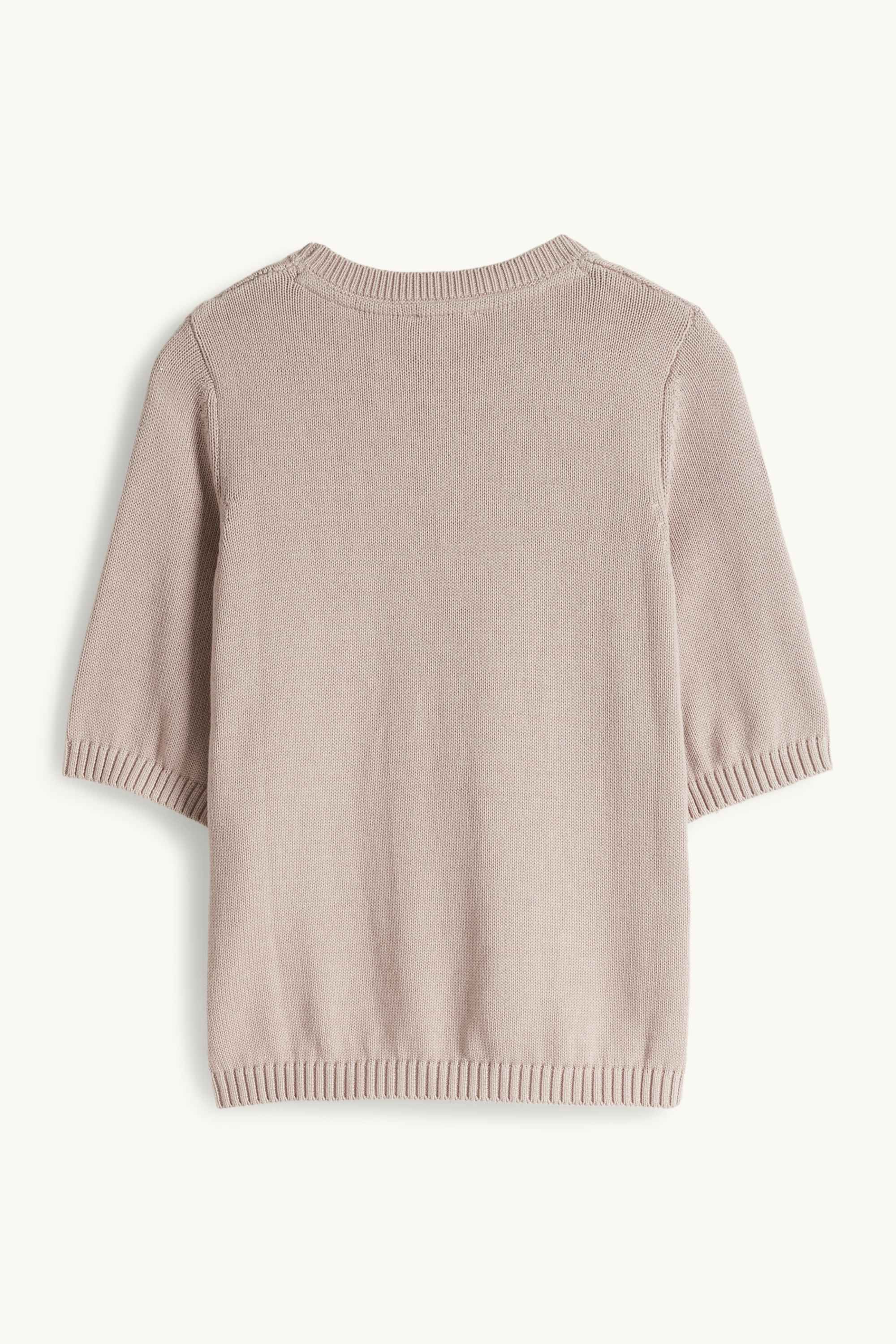 Knitted jumper - short sleeve taupe