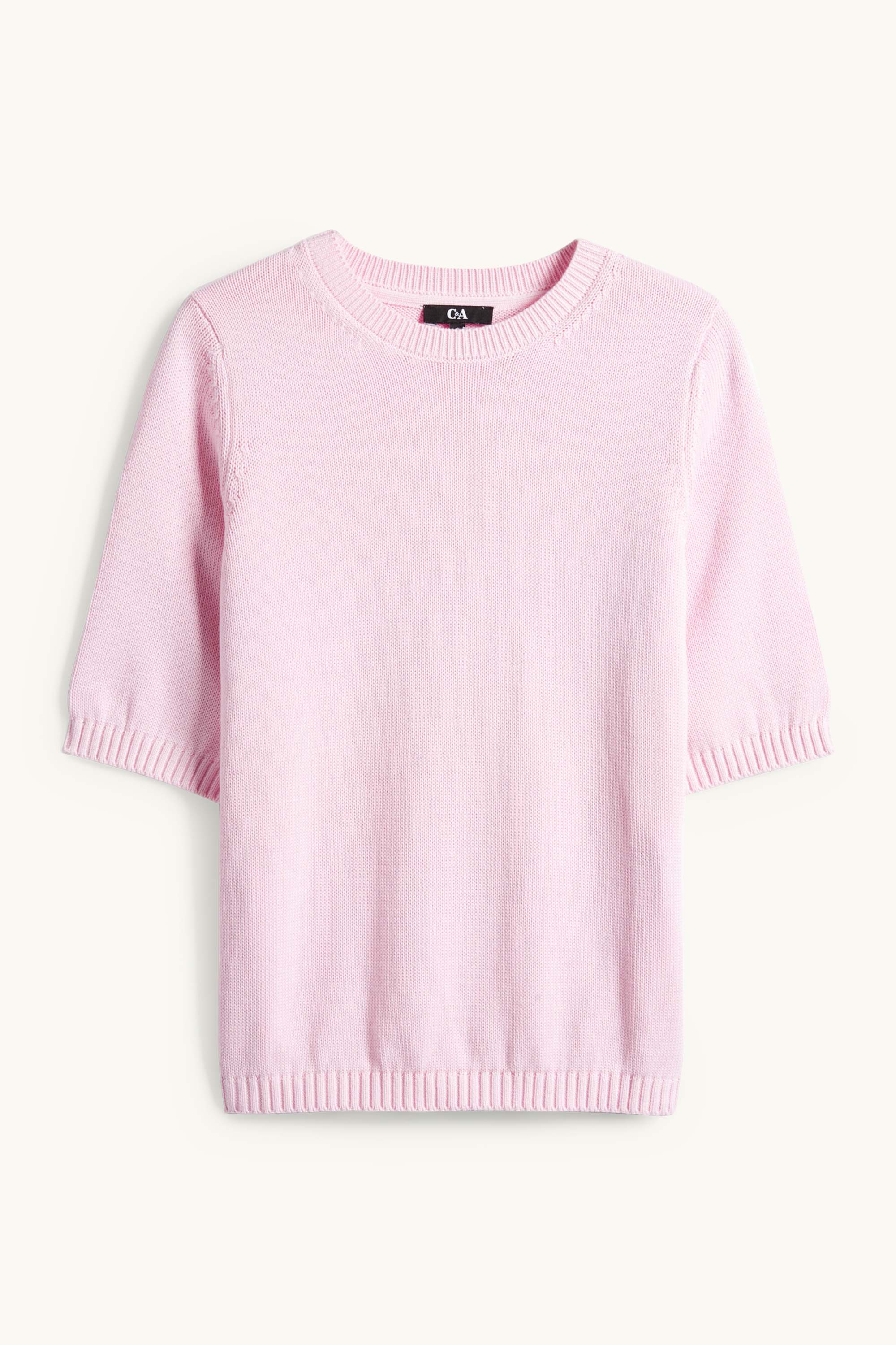 Knitted jumper - short sleeve rose