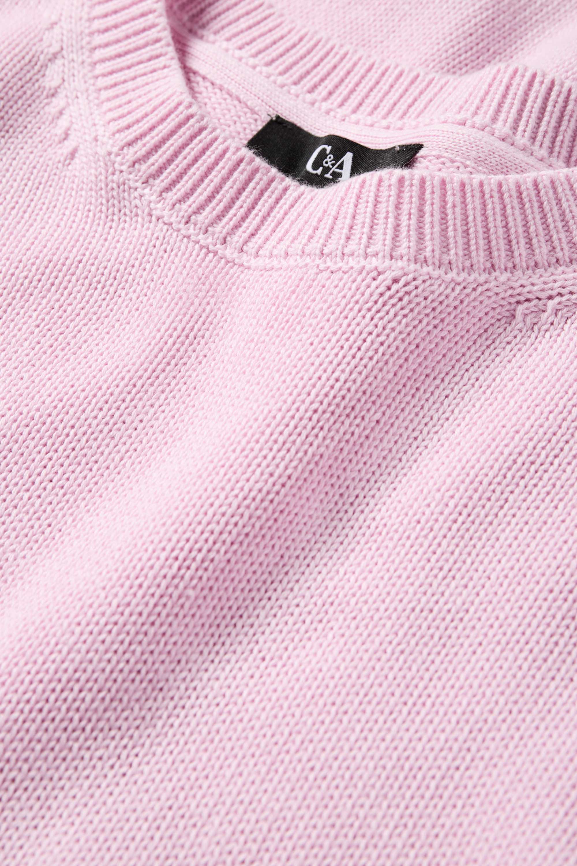 Knitted jumper - short sleeve rose