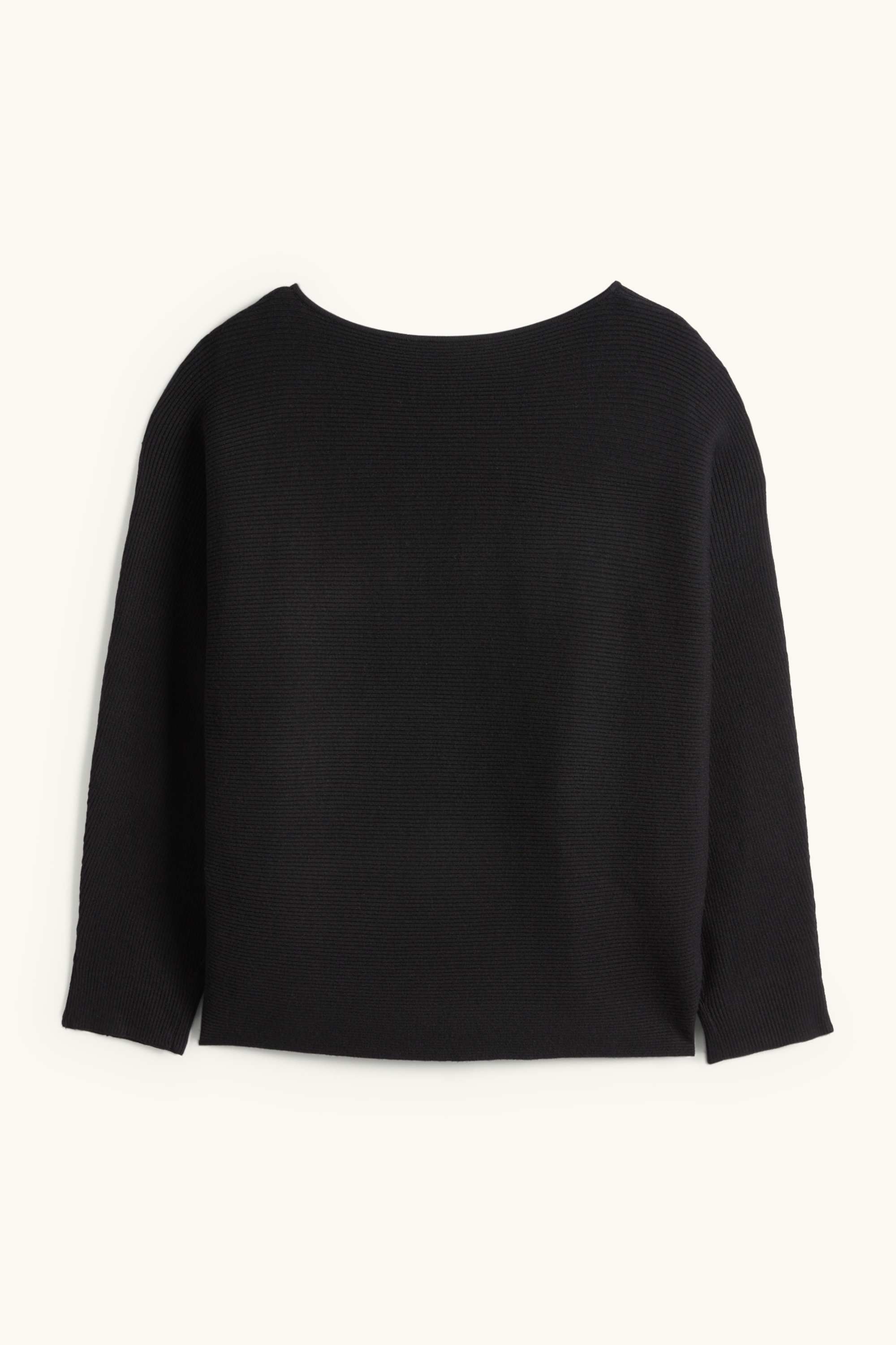V-neck jumper - ribbed black