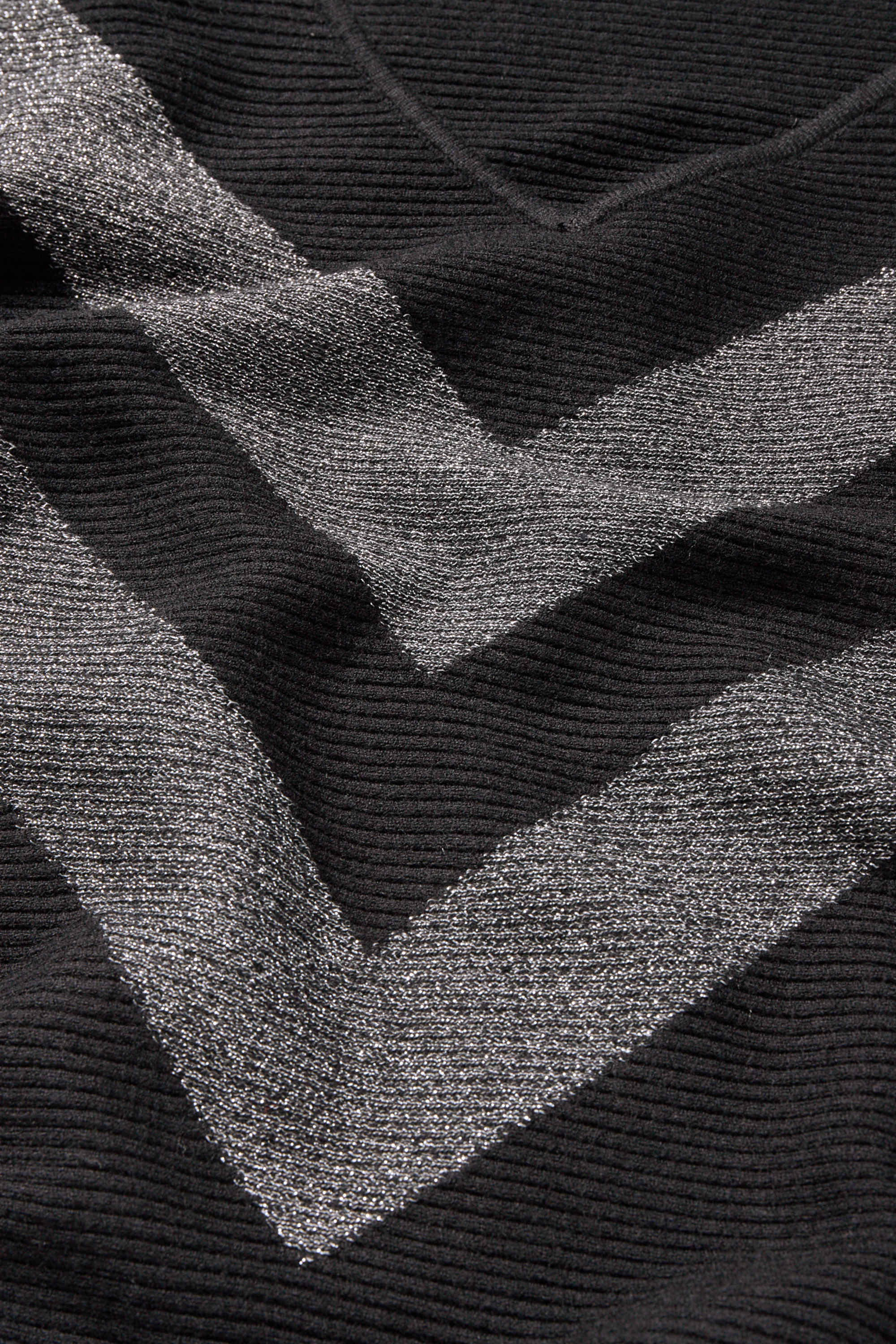 V-neck jumper - ribbed black