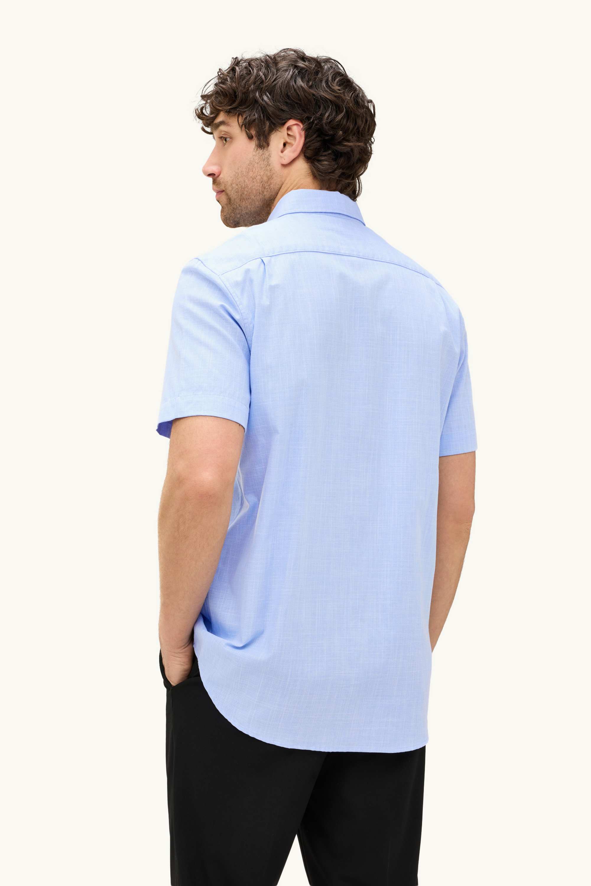 Business shirt - regular fit - button-down collar blue