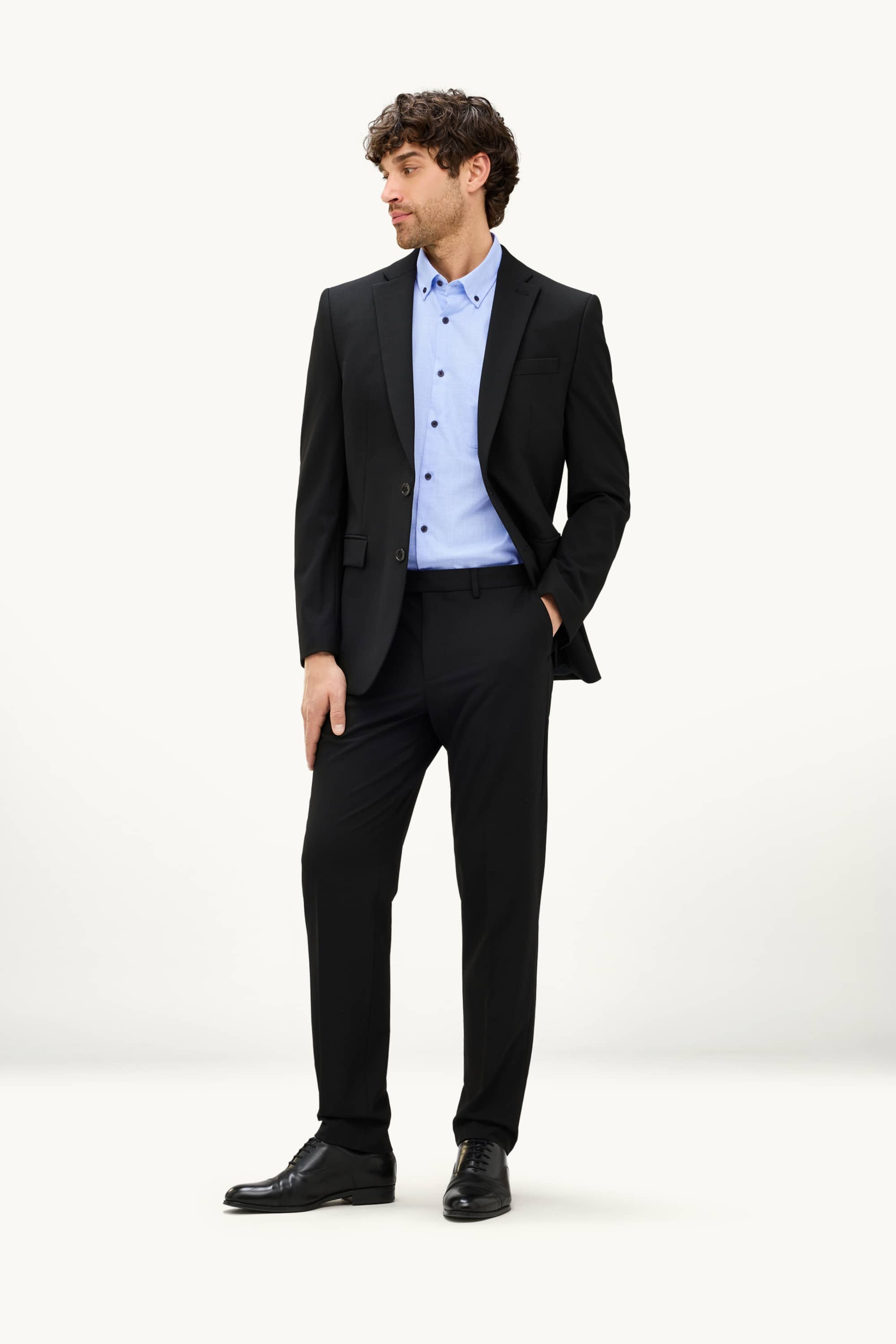 Business shirt - regular fit - button-down collar blue