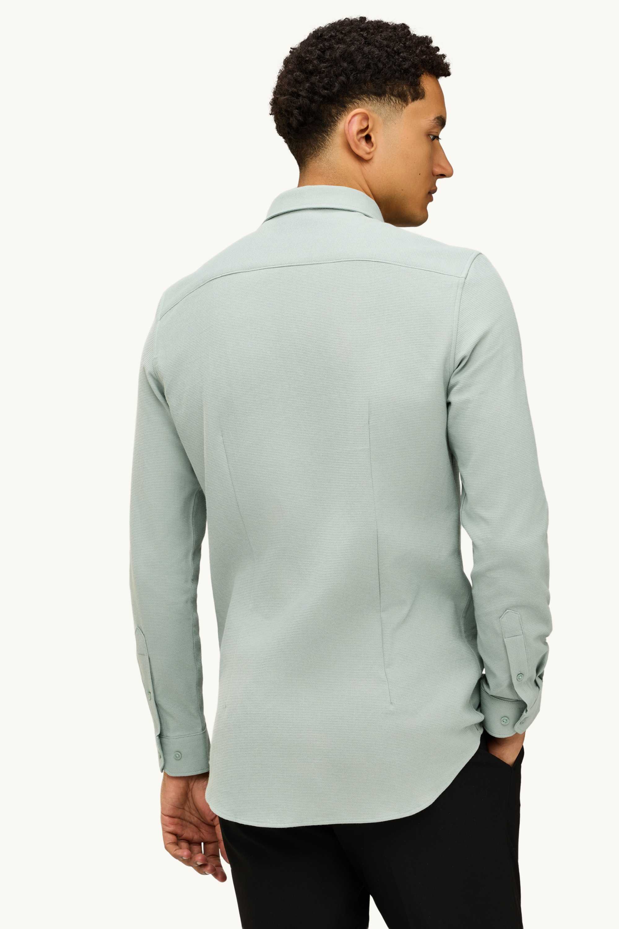Business shirt - slim fit - kent collar - easy-iron - textured light green