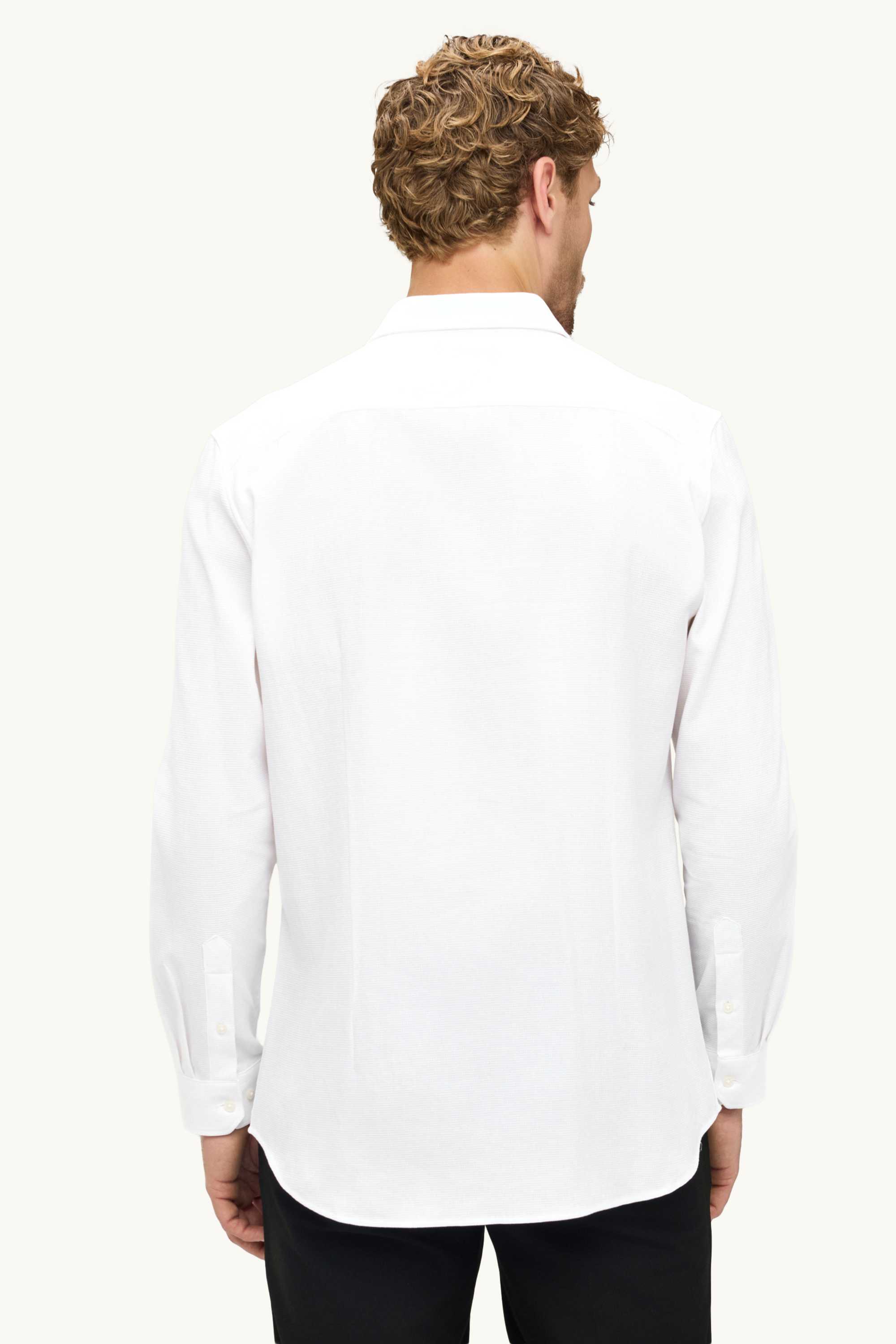 Business shirt - slim fit - kent collar - easy-iron - textured white