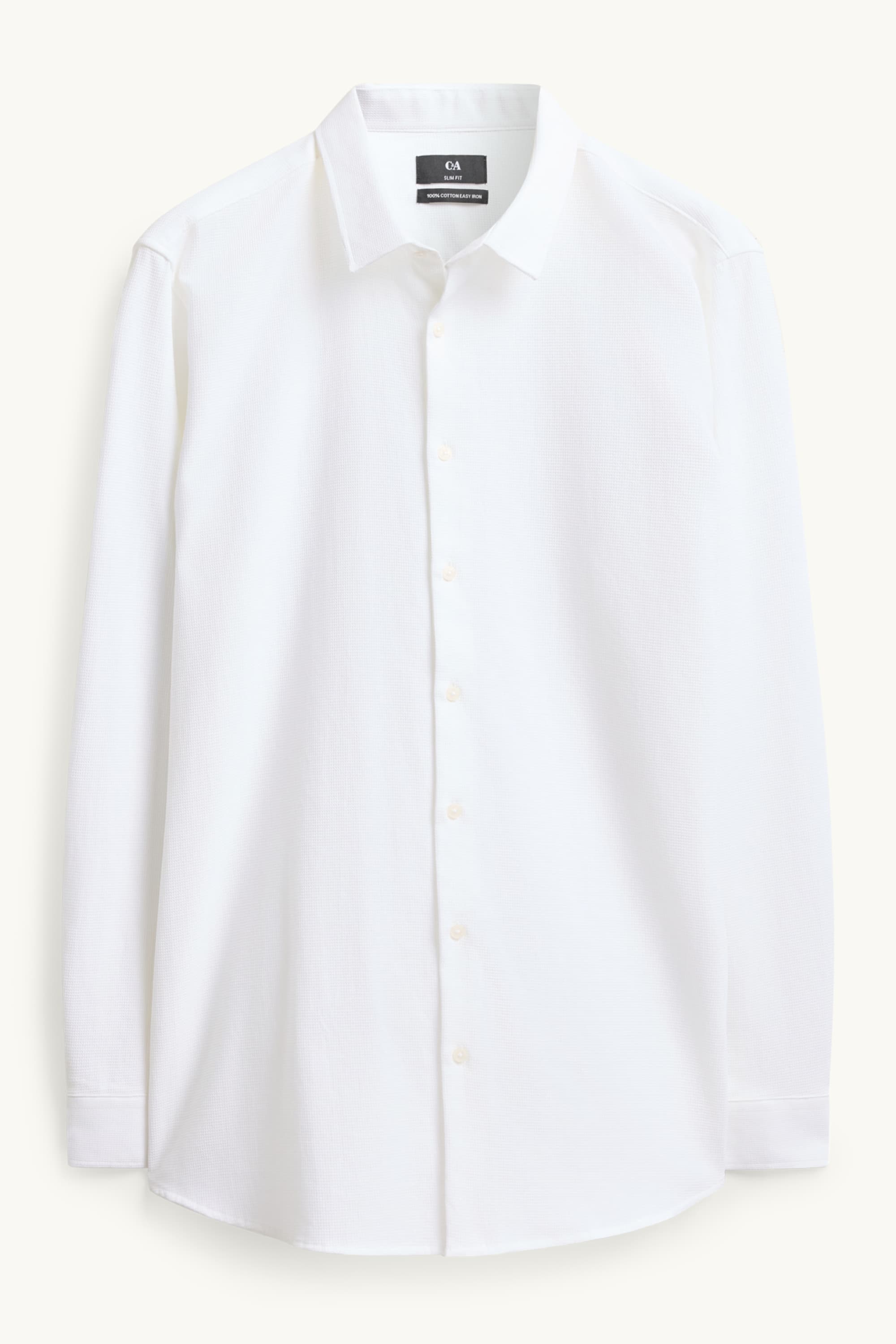Business shirt - slim fit - kent collar - easy-iron - textured white