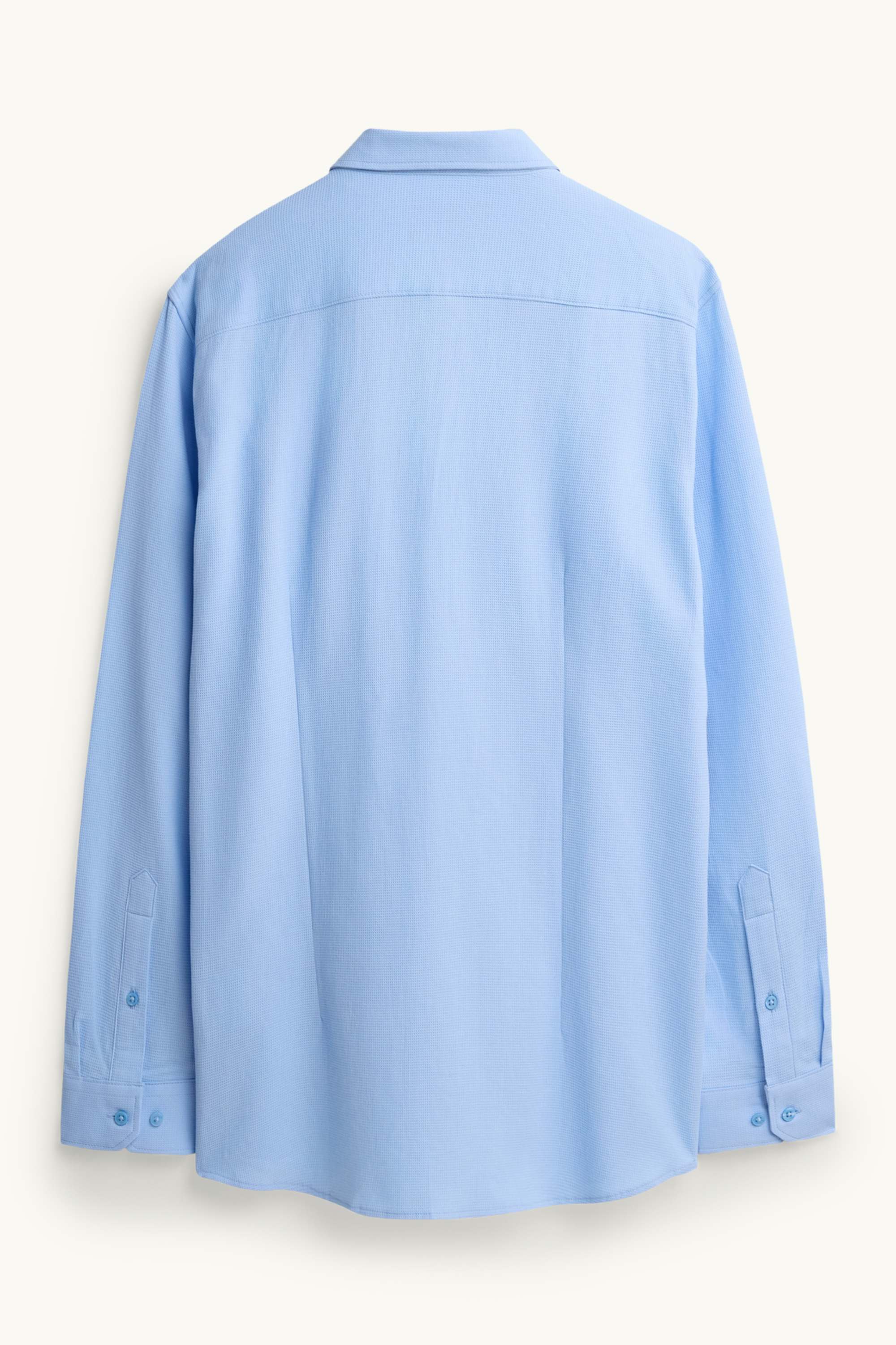 Business shirt - slim fit - kent collar - easy-iron - textured light blue