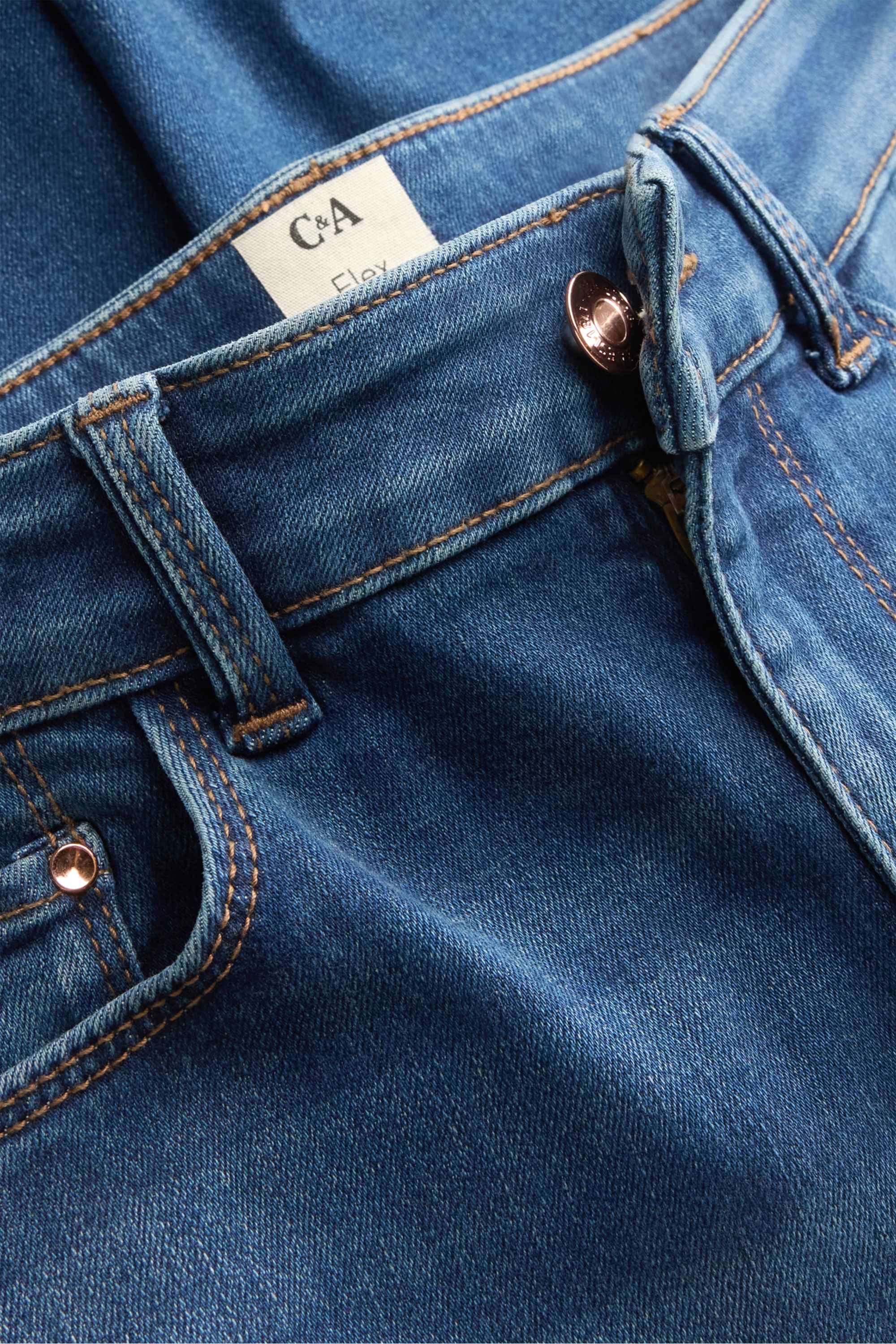 Skinny jeans - mid-rise waist - shaping jeans - LYCRA® blue denim