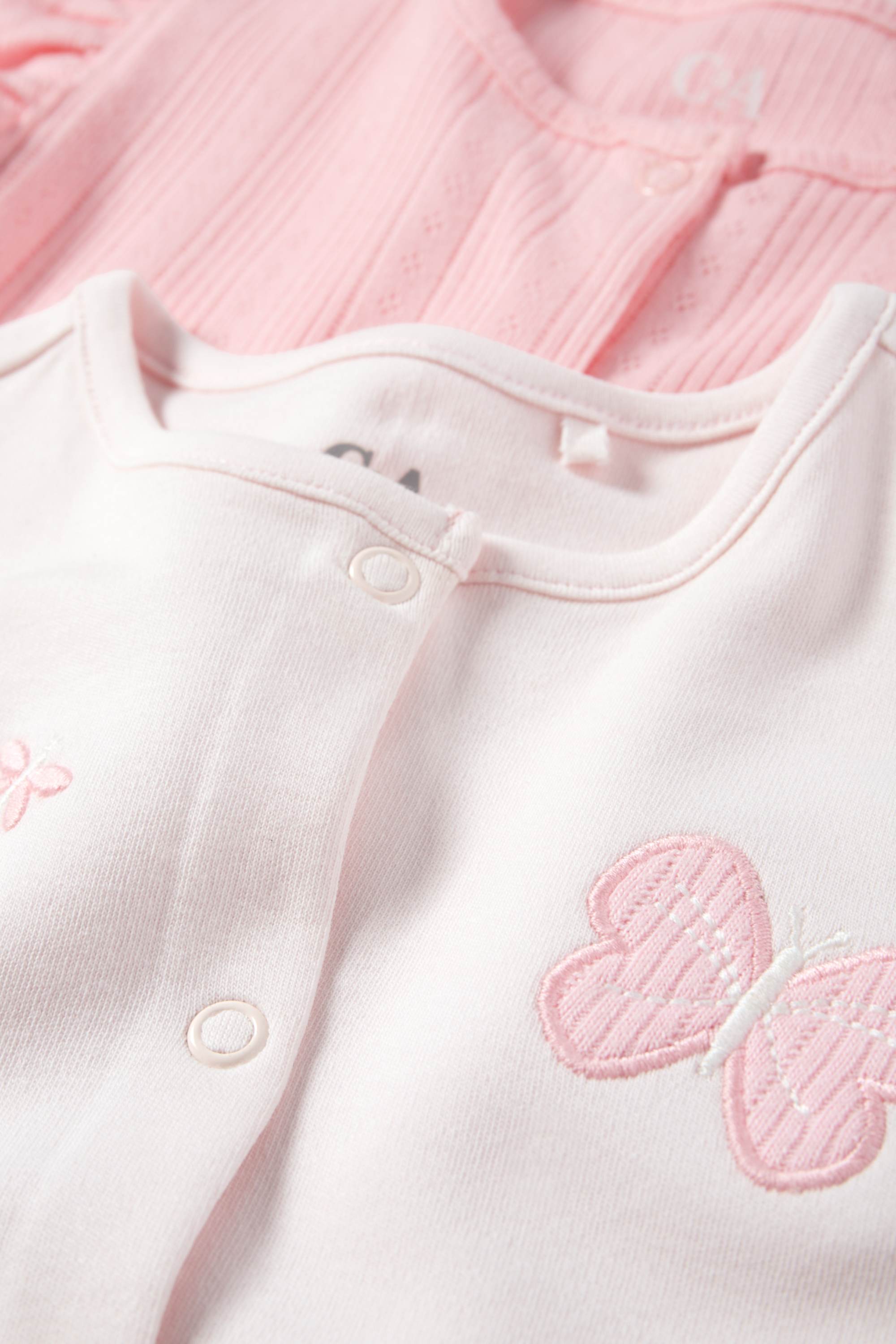 Multipack of 2 - butterfly - baby sleepsuit rose