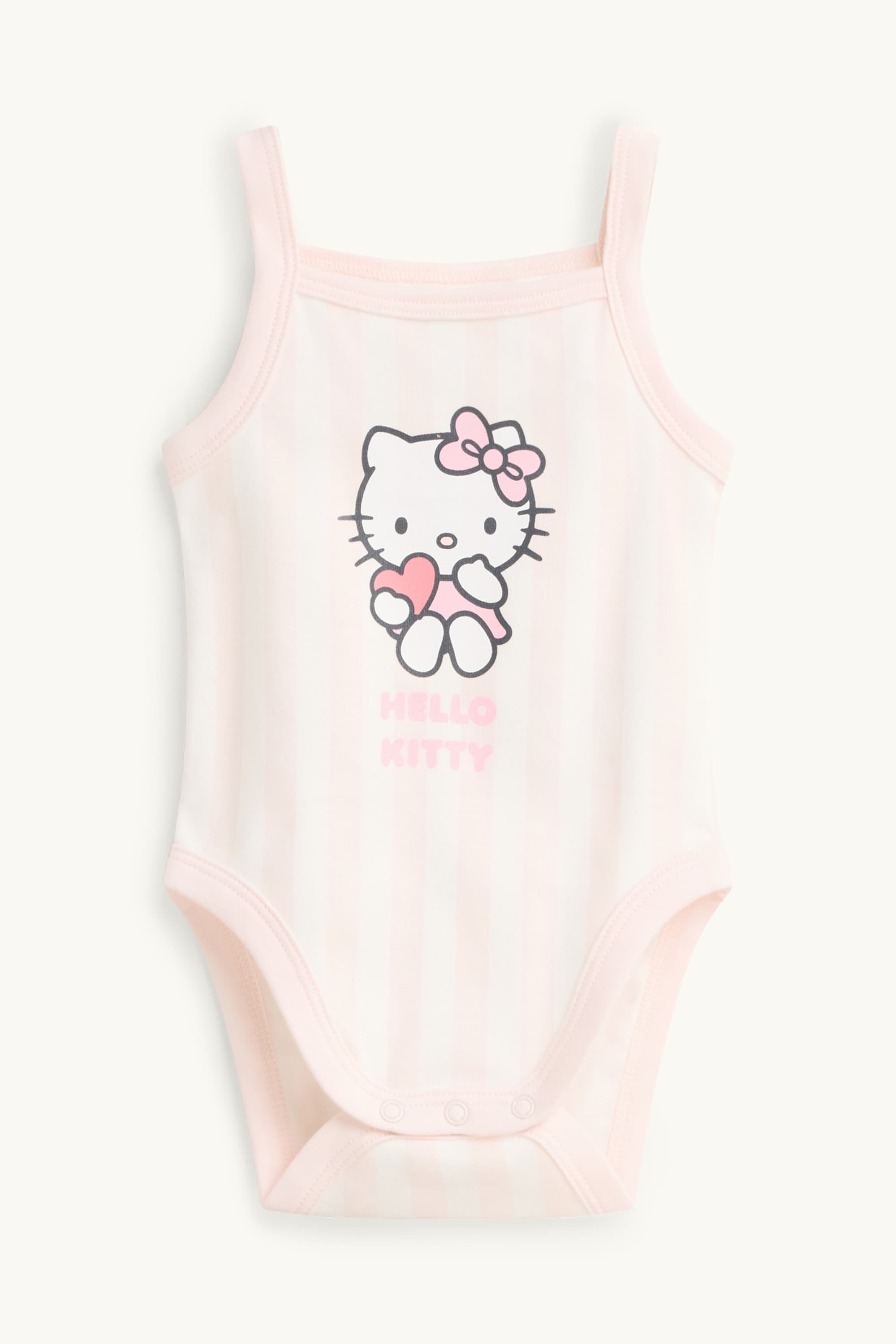 Hello Kitty - baby bodysuit - striped white / rose