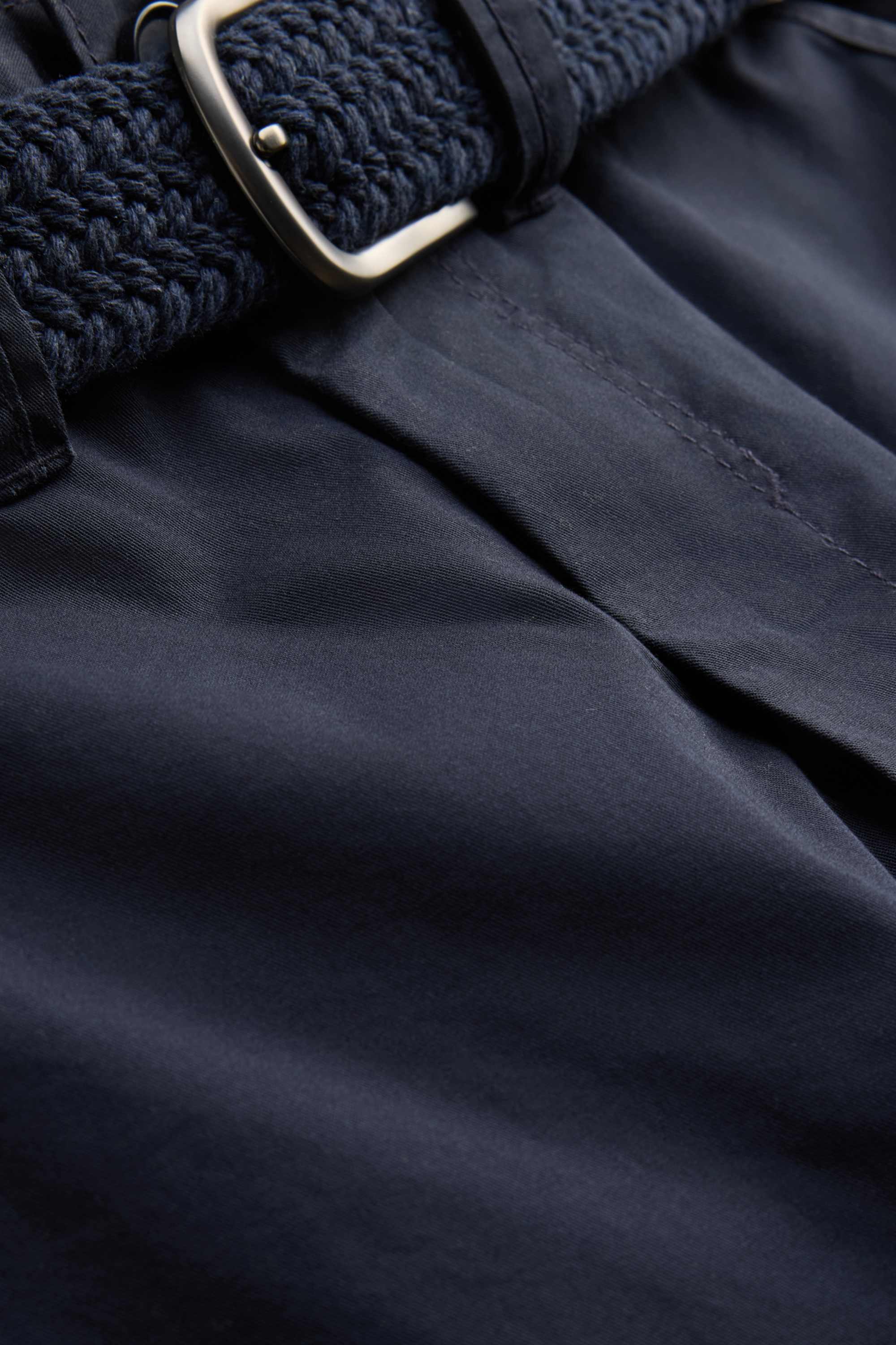 Cargo Bermuda shorts with belt blue